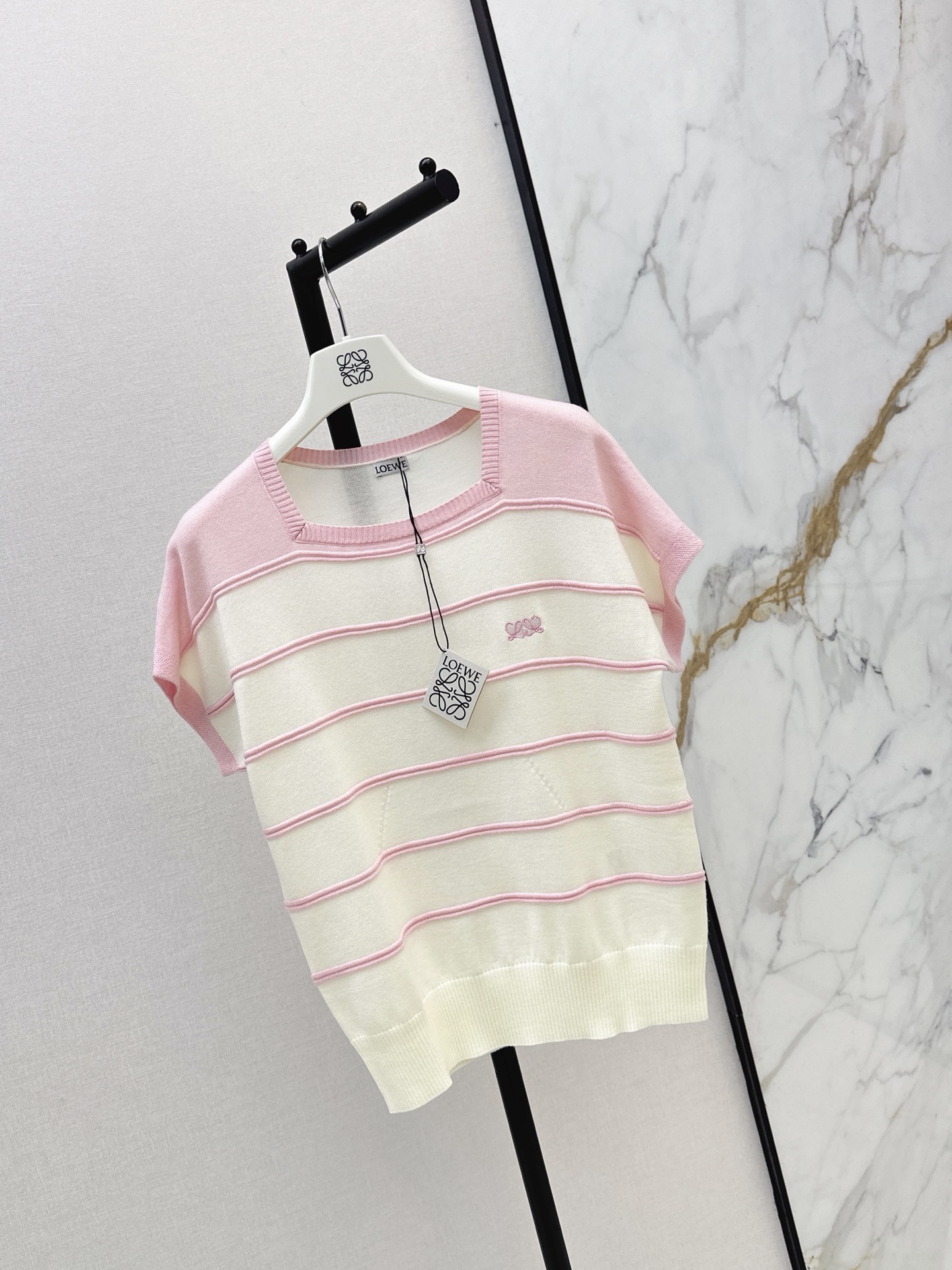 Loe 26ss stripe knit sweater