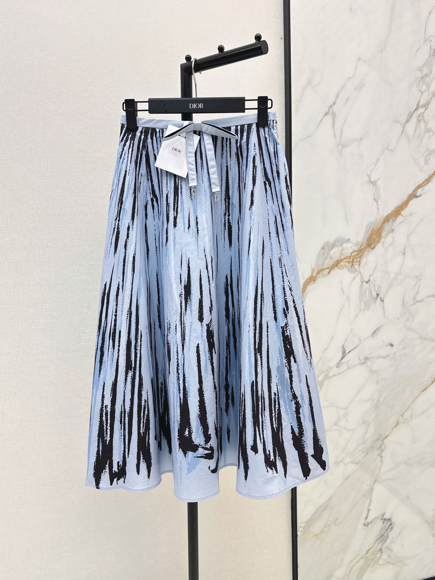 CD 26ss bow print pleated skirt