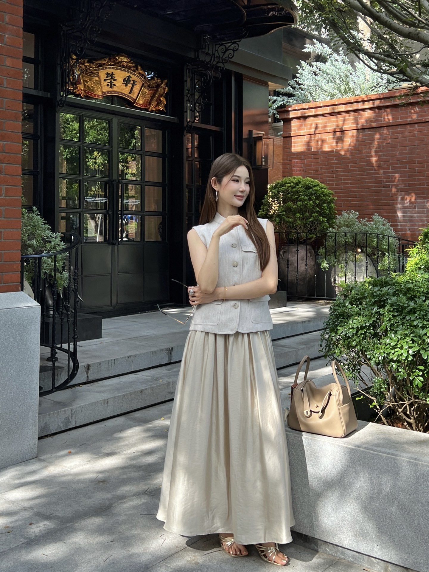 Brun 26ss linen vest jacket