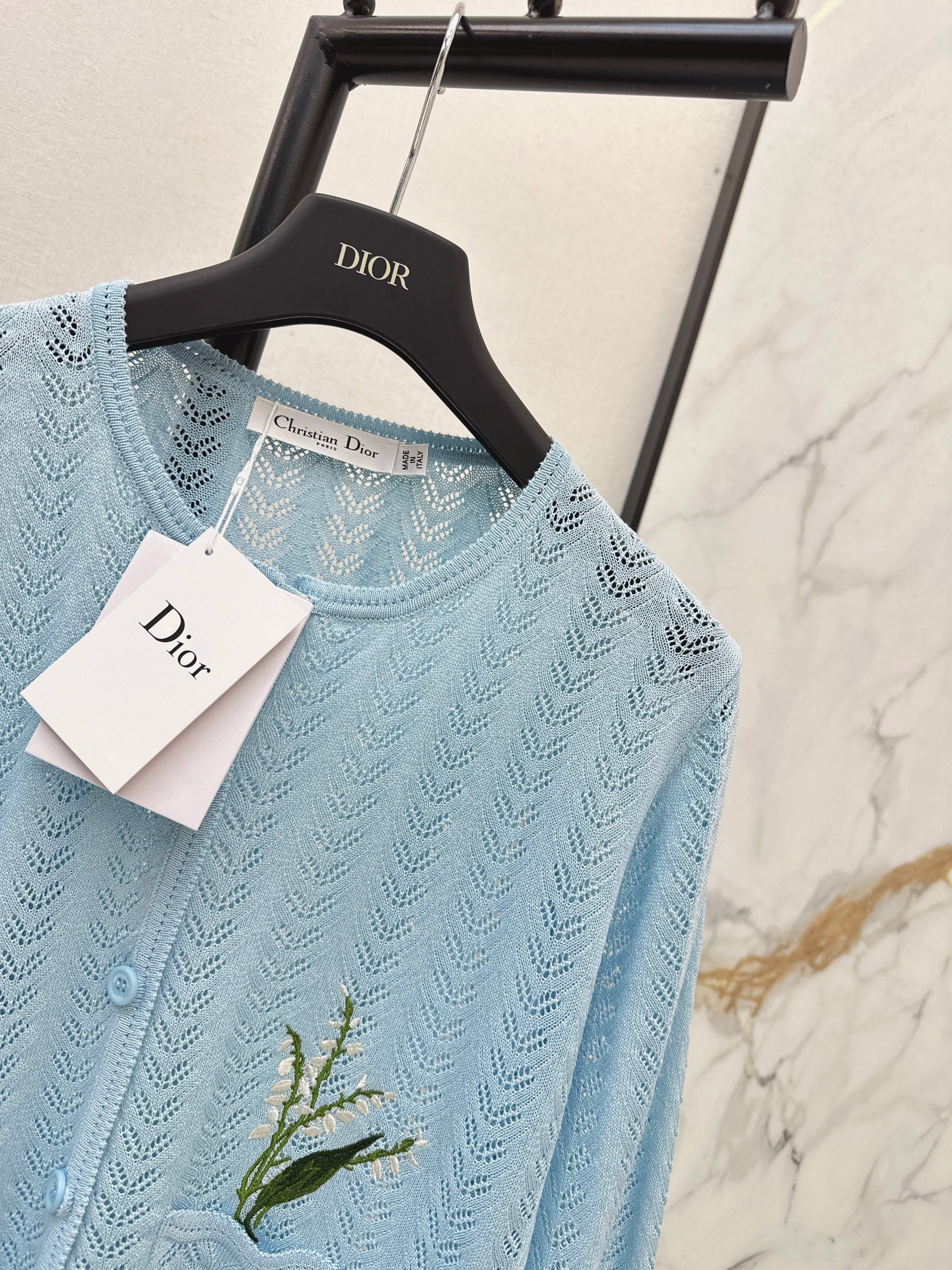 CD 26ss hollow knitted cardigan