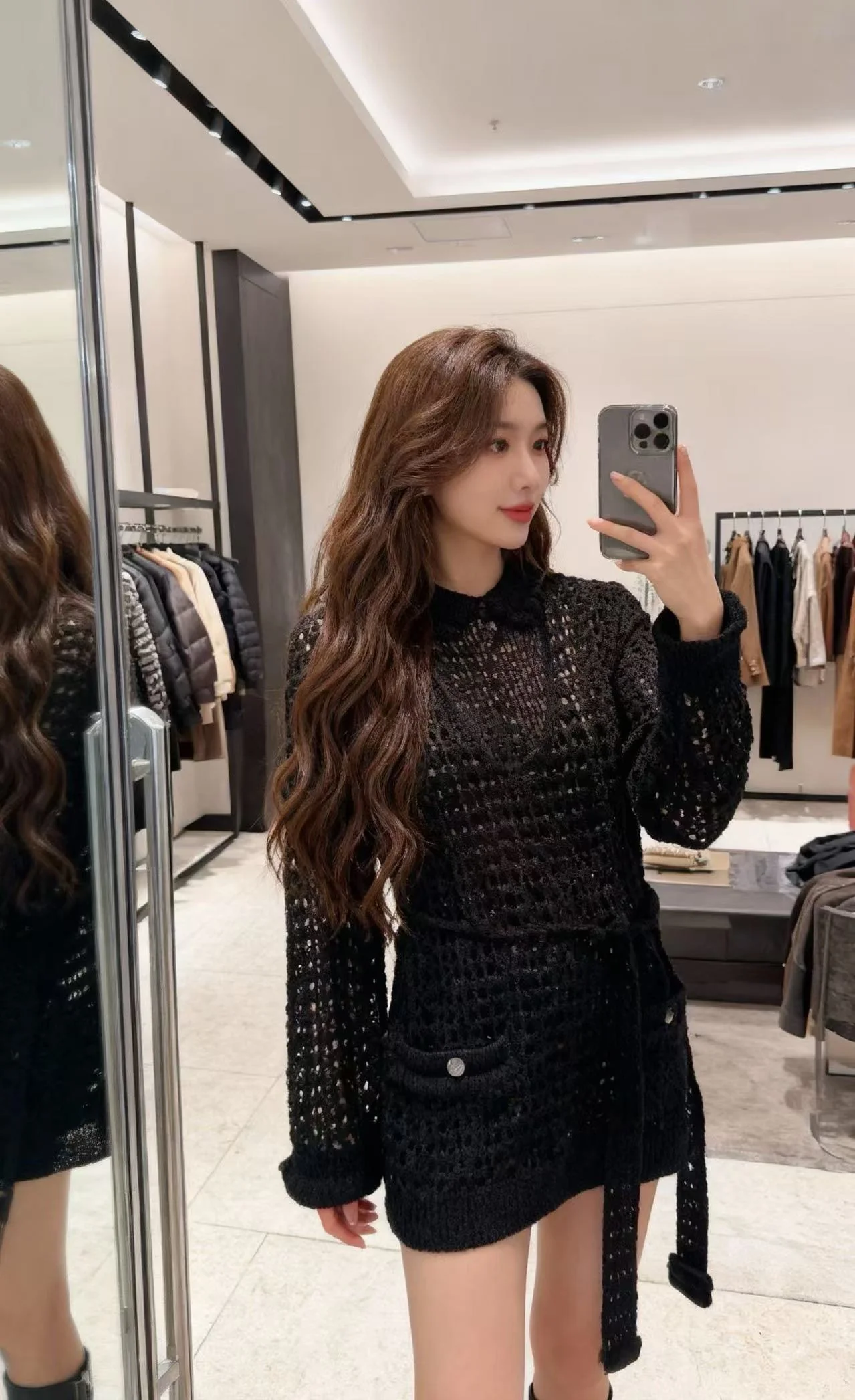 Chan 26ss hollow knitwear