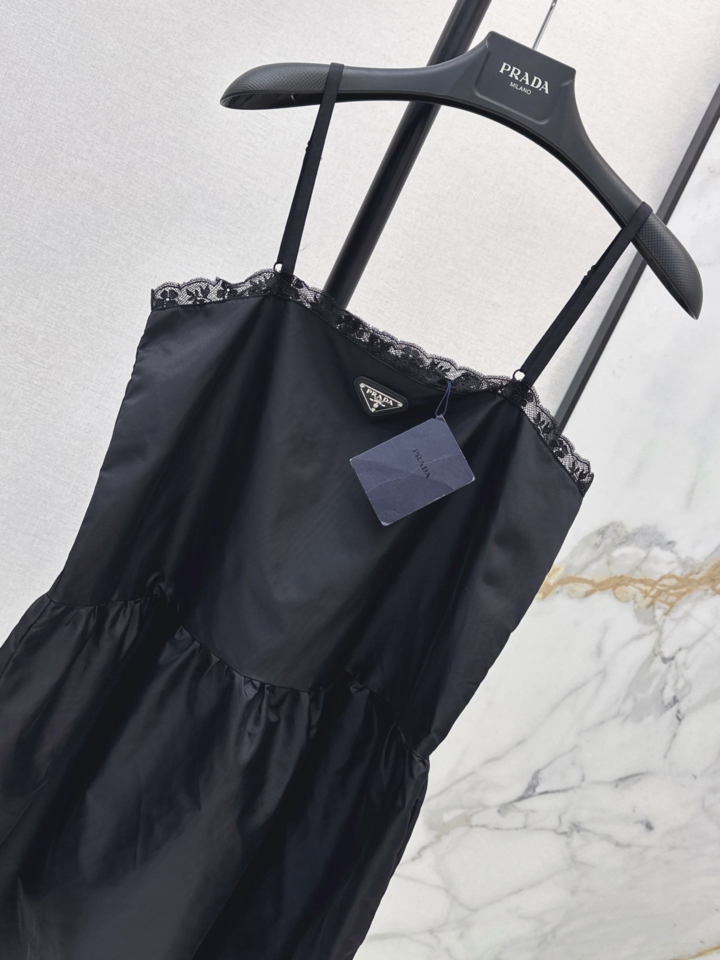 Pra 26ss lace trim slip dress