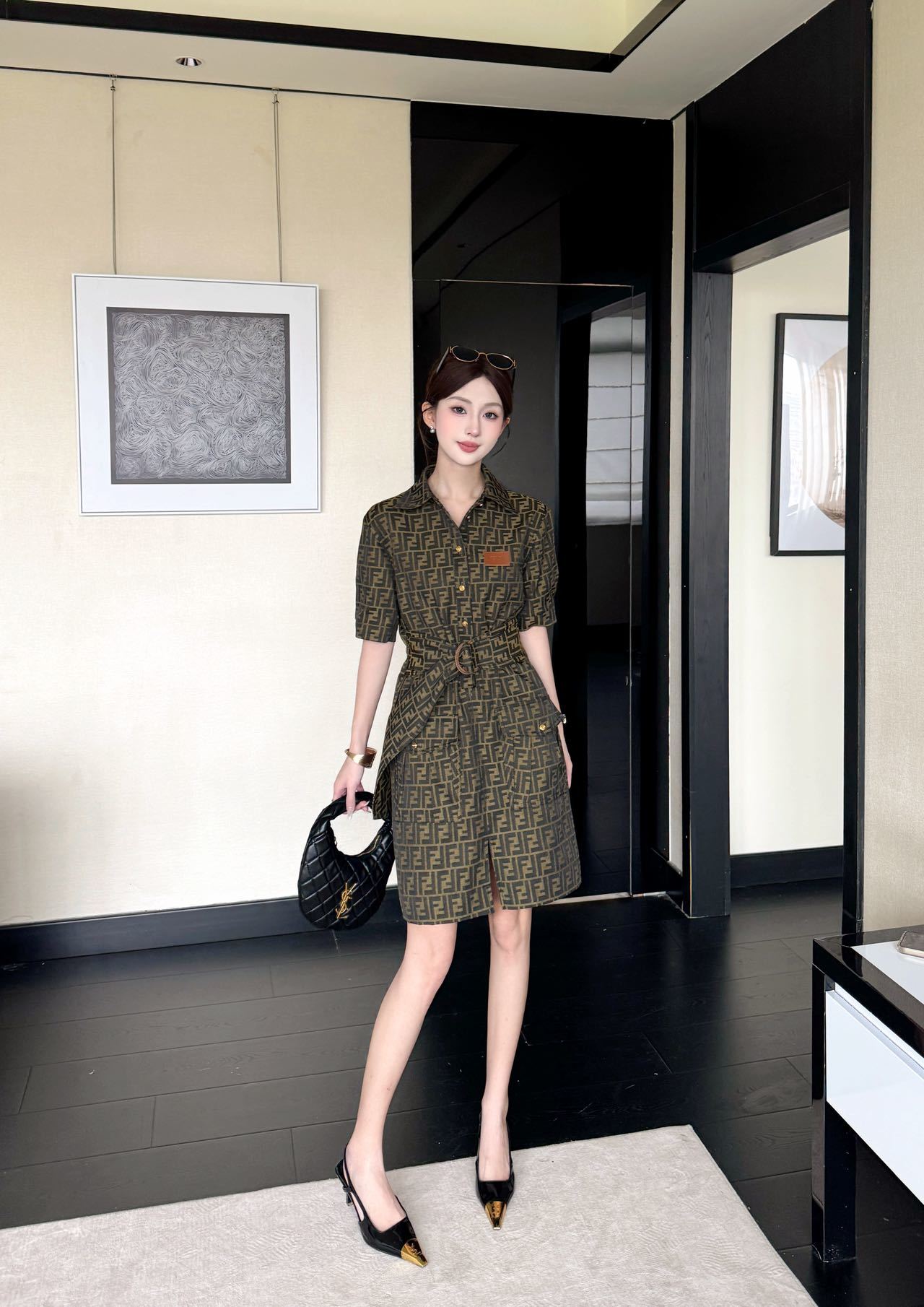 Fen 26ss jacquard dress