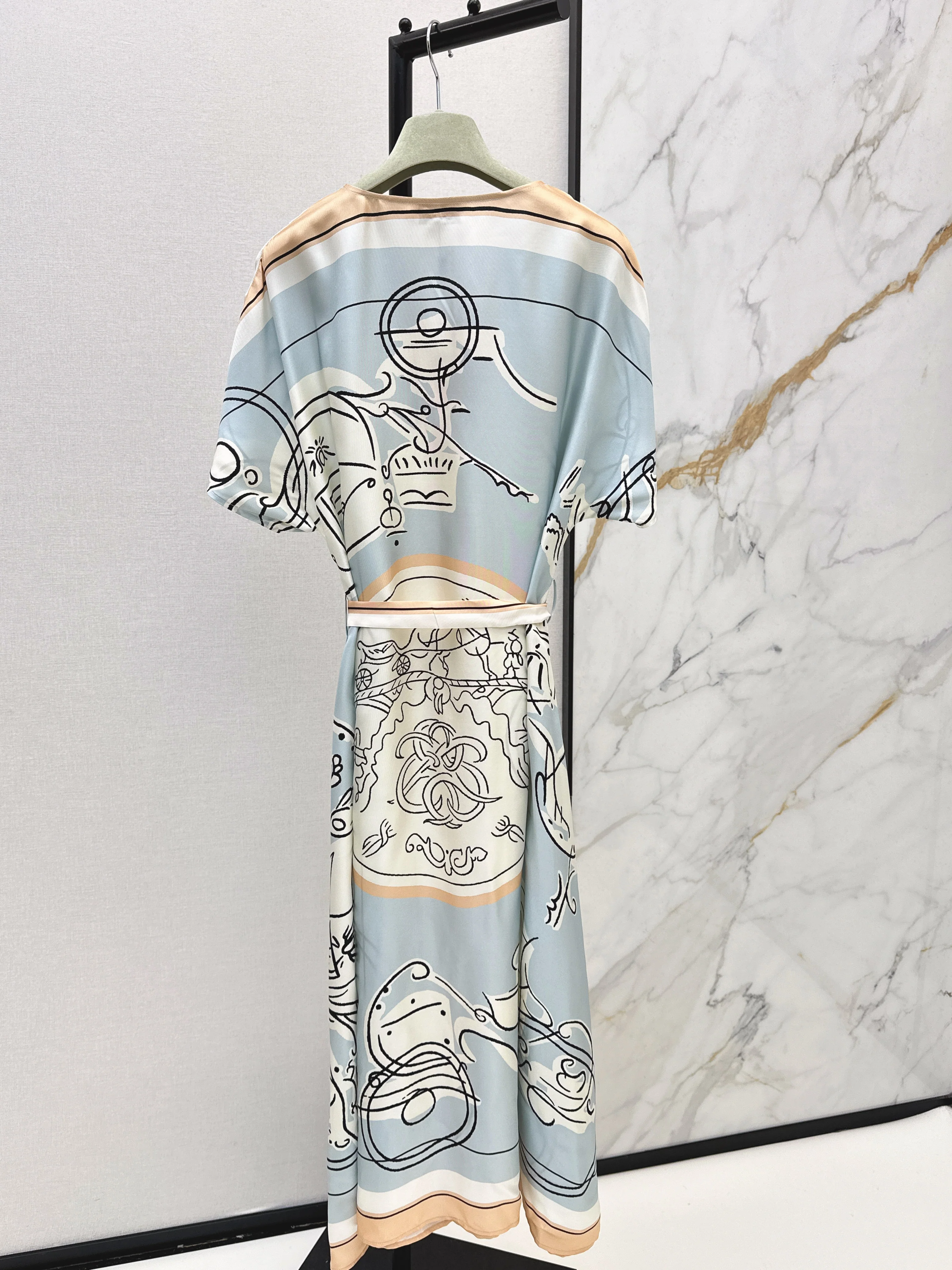 Herm 26ss print silk dress
