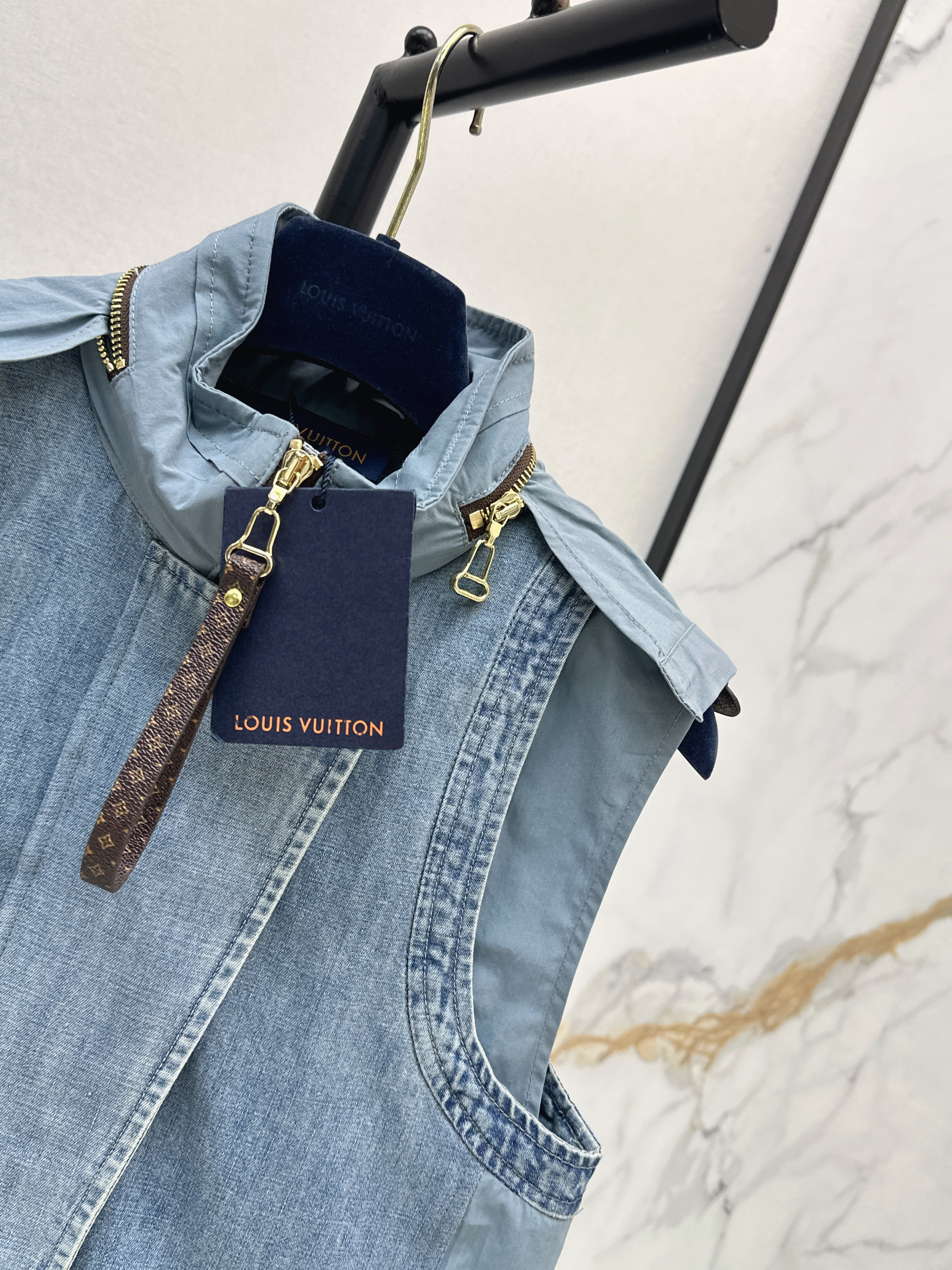 Louis 26SS Washed Utility Denim Vest