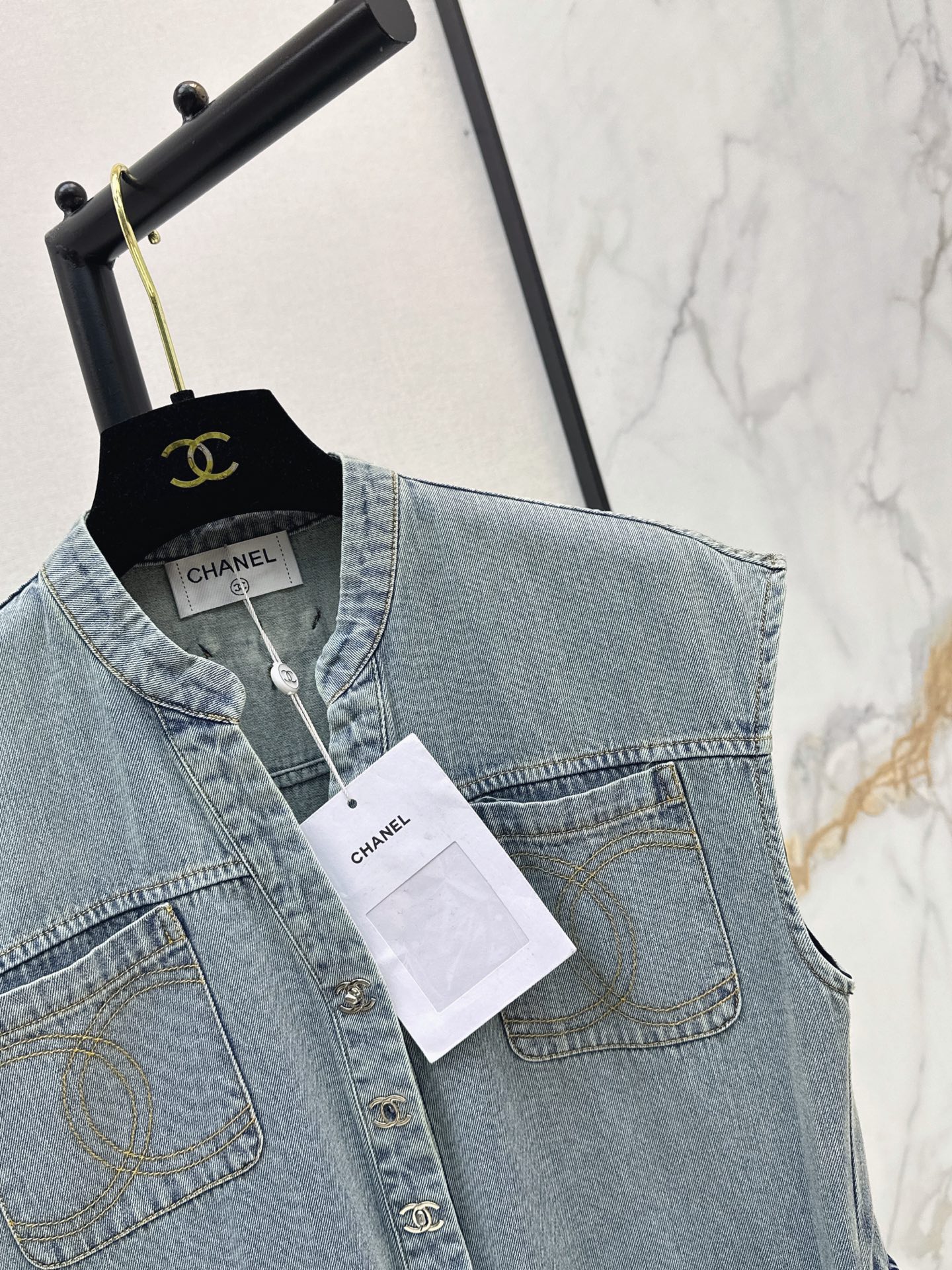 Chan 26ss sleeveless denim dress
