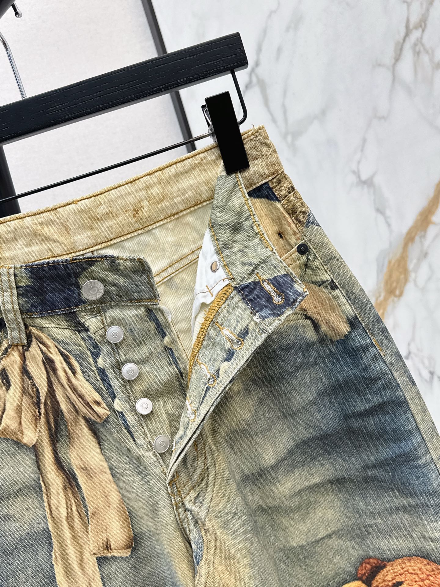 Acn 25fw print denim pants