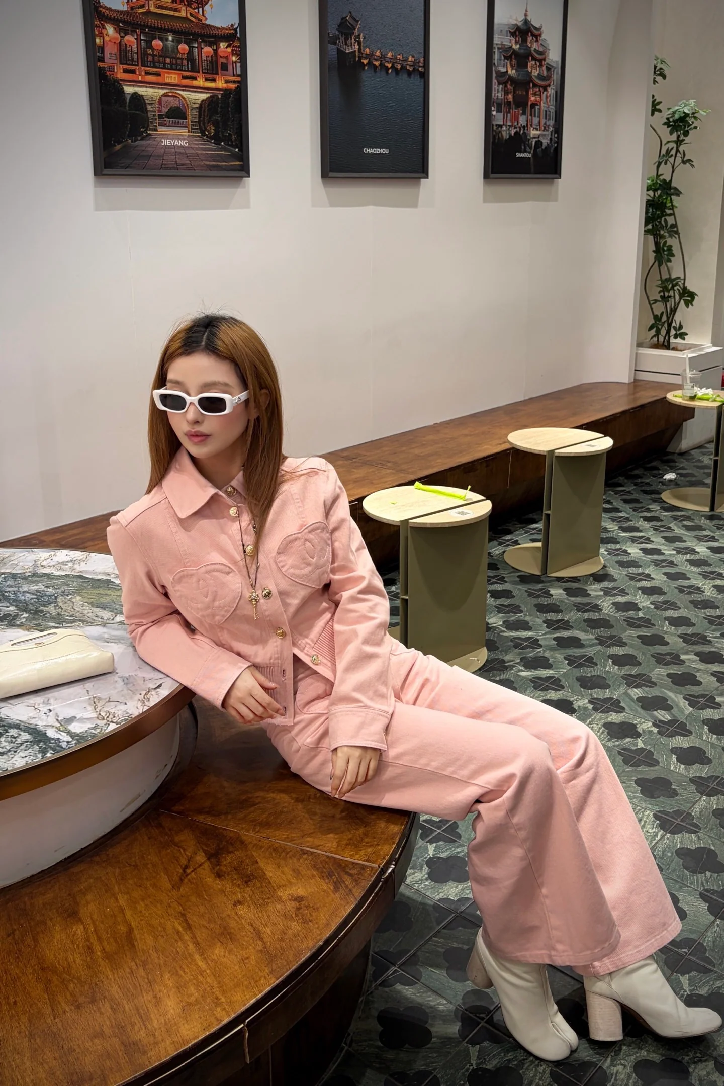 Chan 26ss heart denim jacket