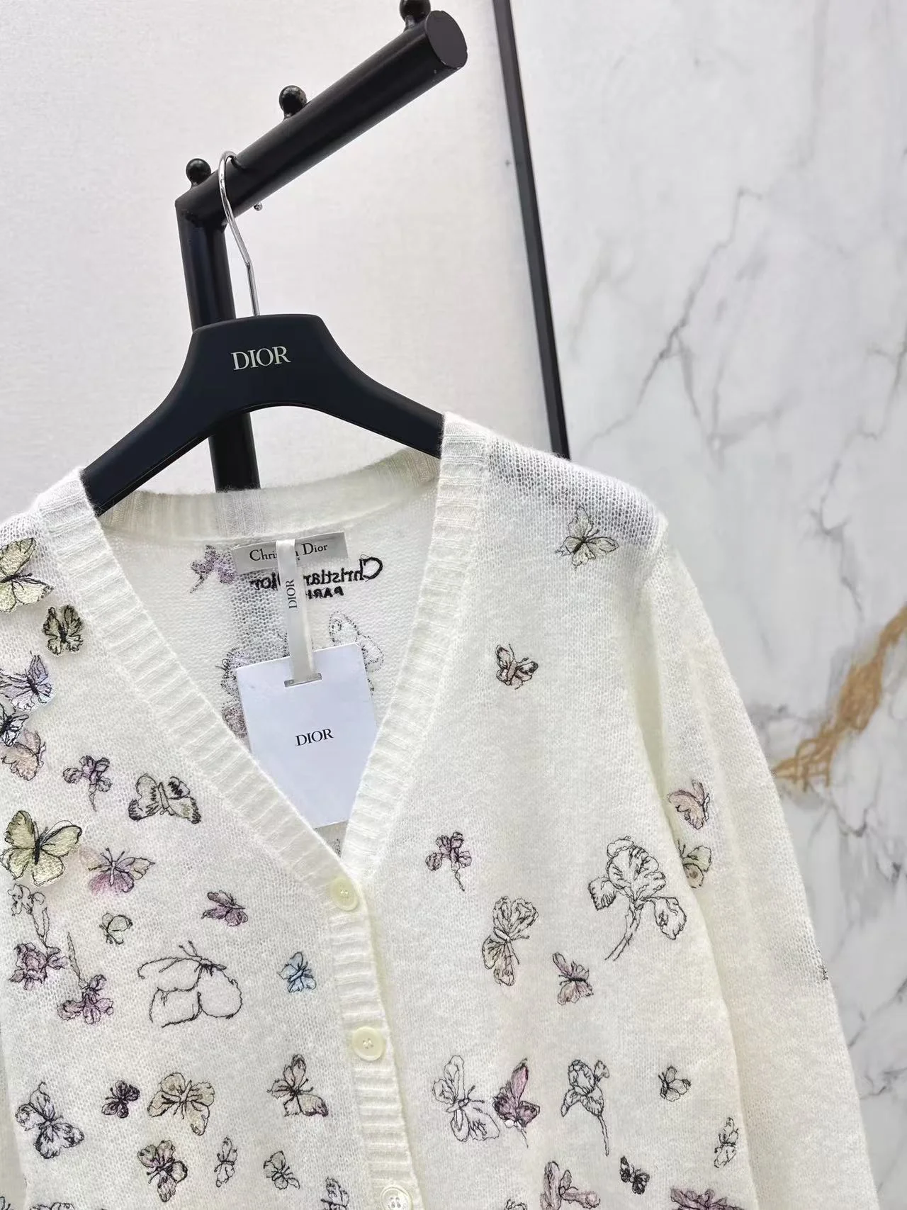 CD 26ss embroider knit cardigan