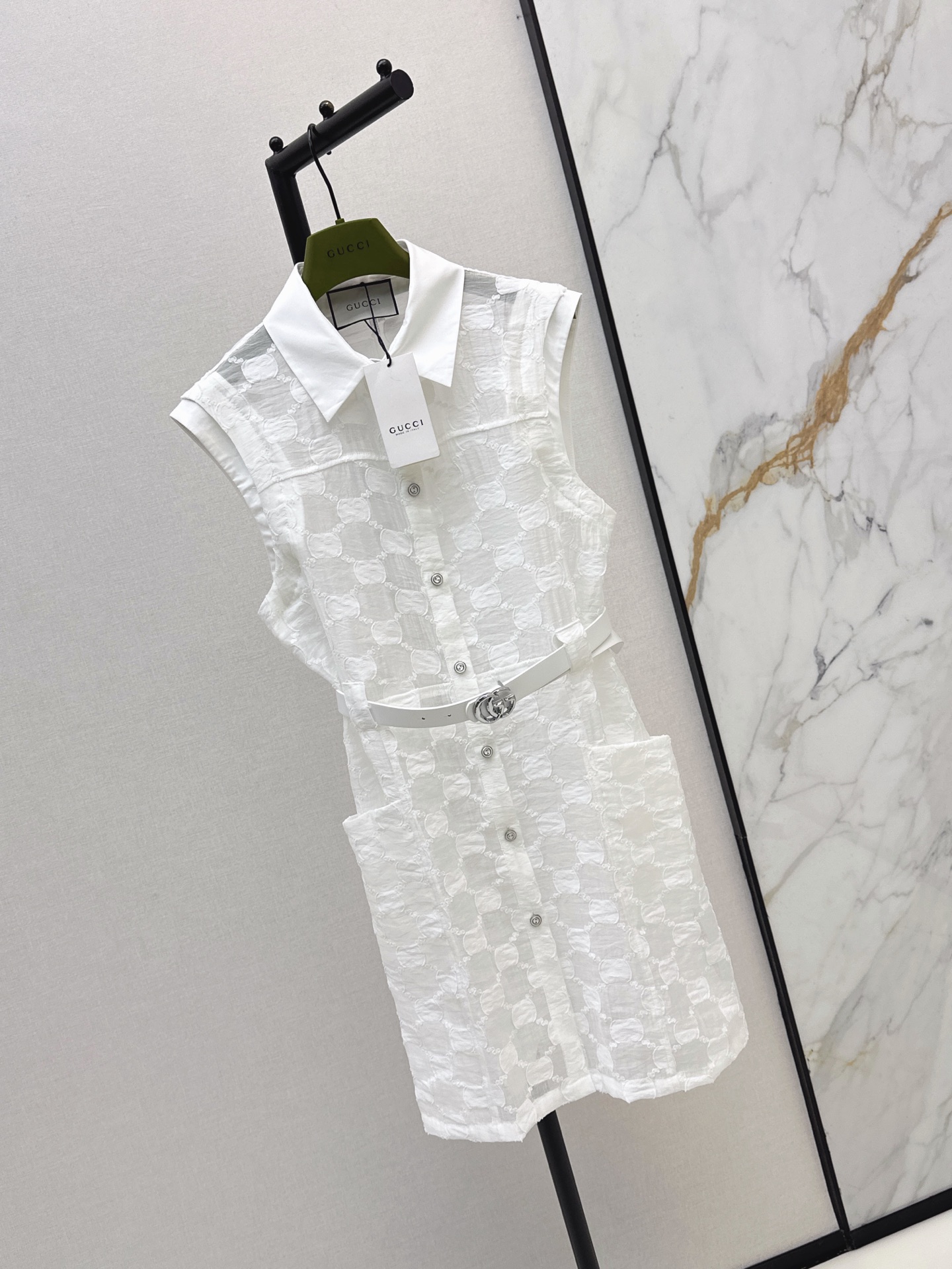 Guc 26ss sleeveless jacquard dress