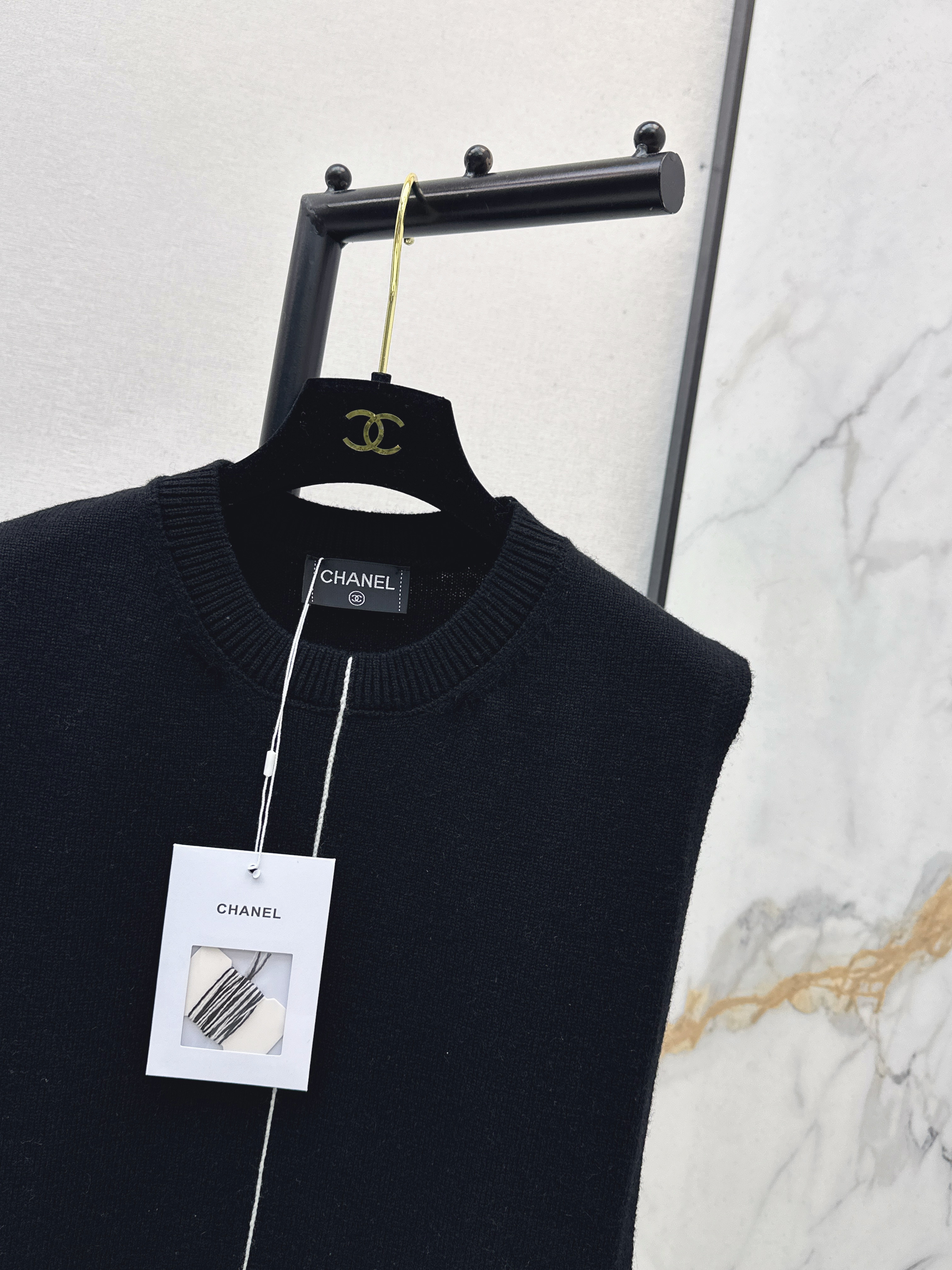 Chan 26ss jacquard knit vest