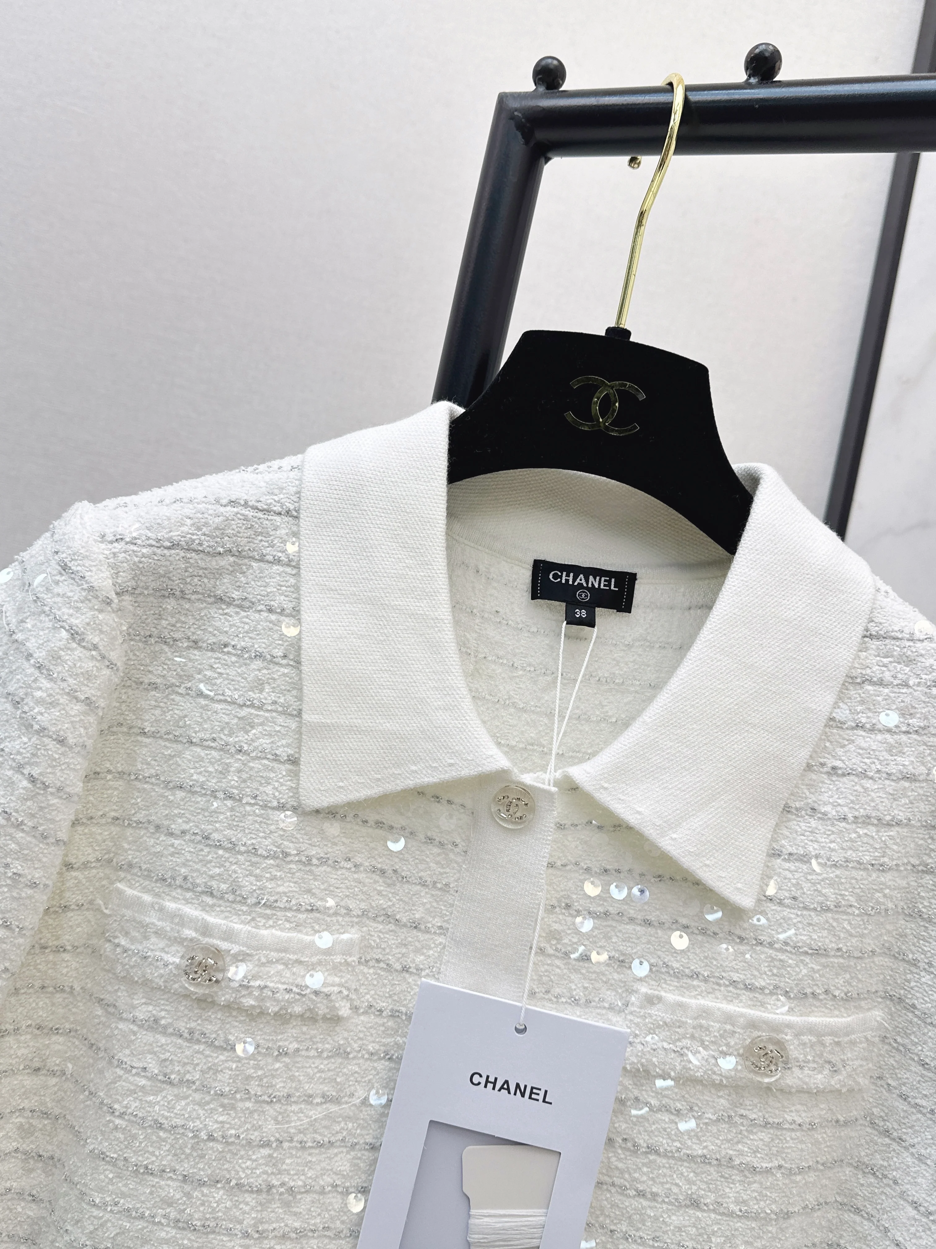 Chan 26ss sequin knitted dress