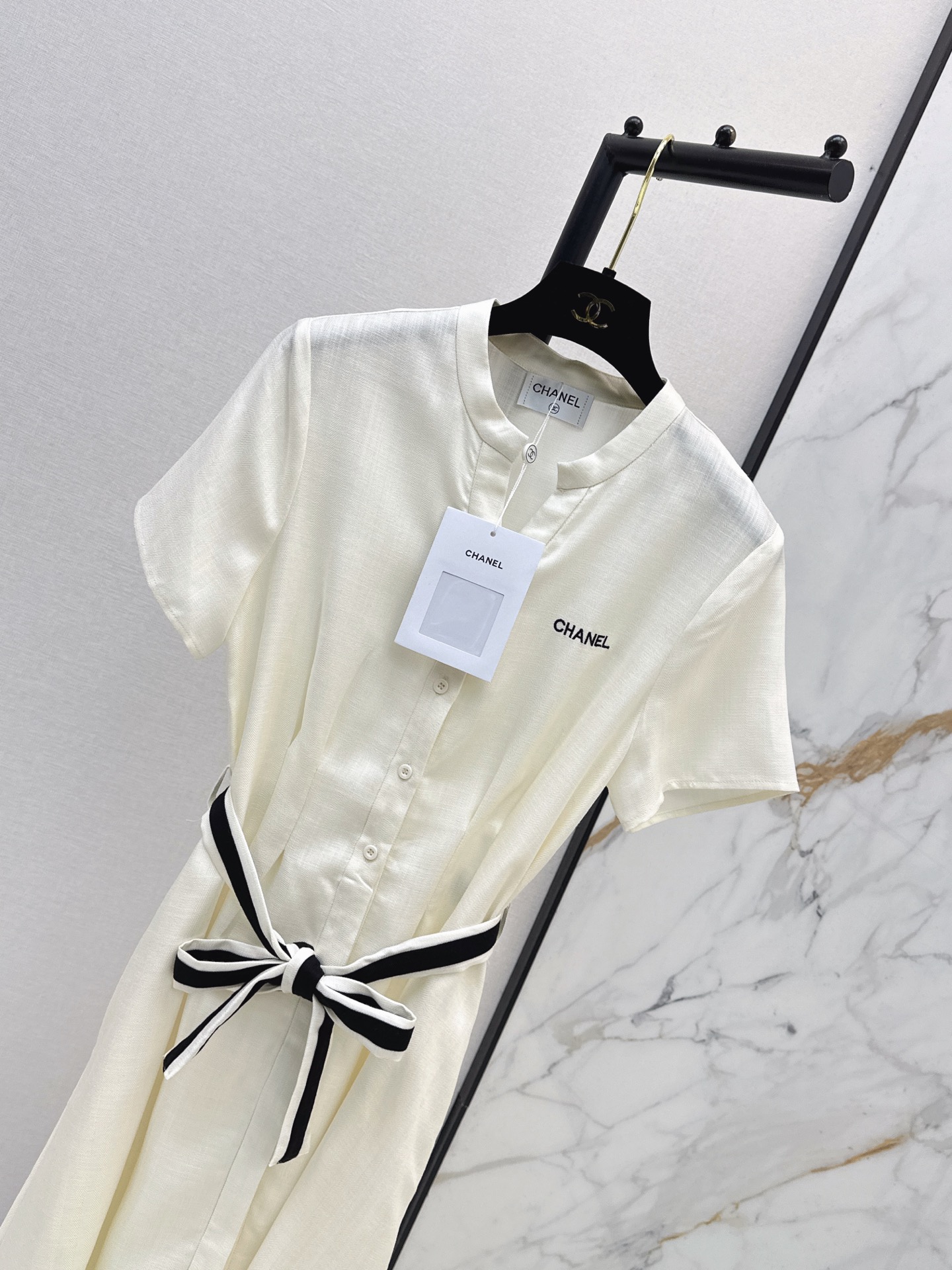 Chan 26ss belted shirt dress