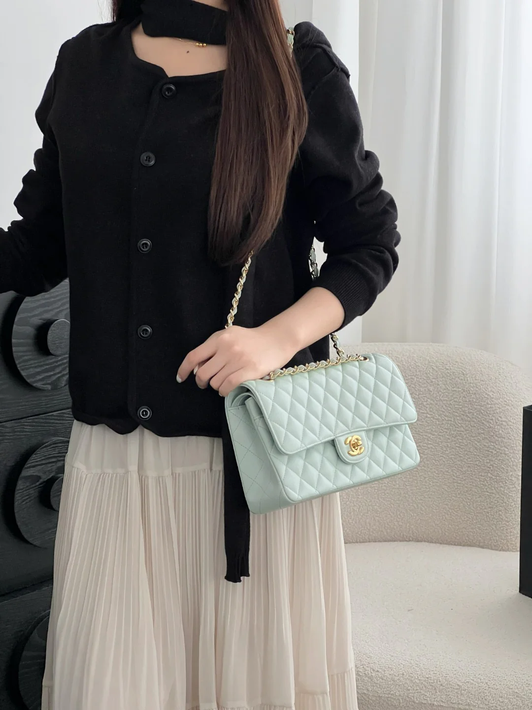 Chan cf25 chain shoulder bag