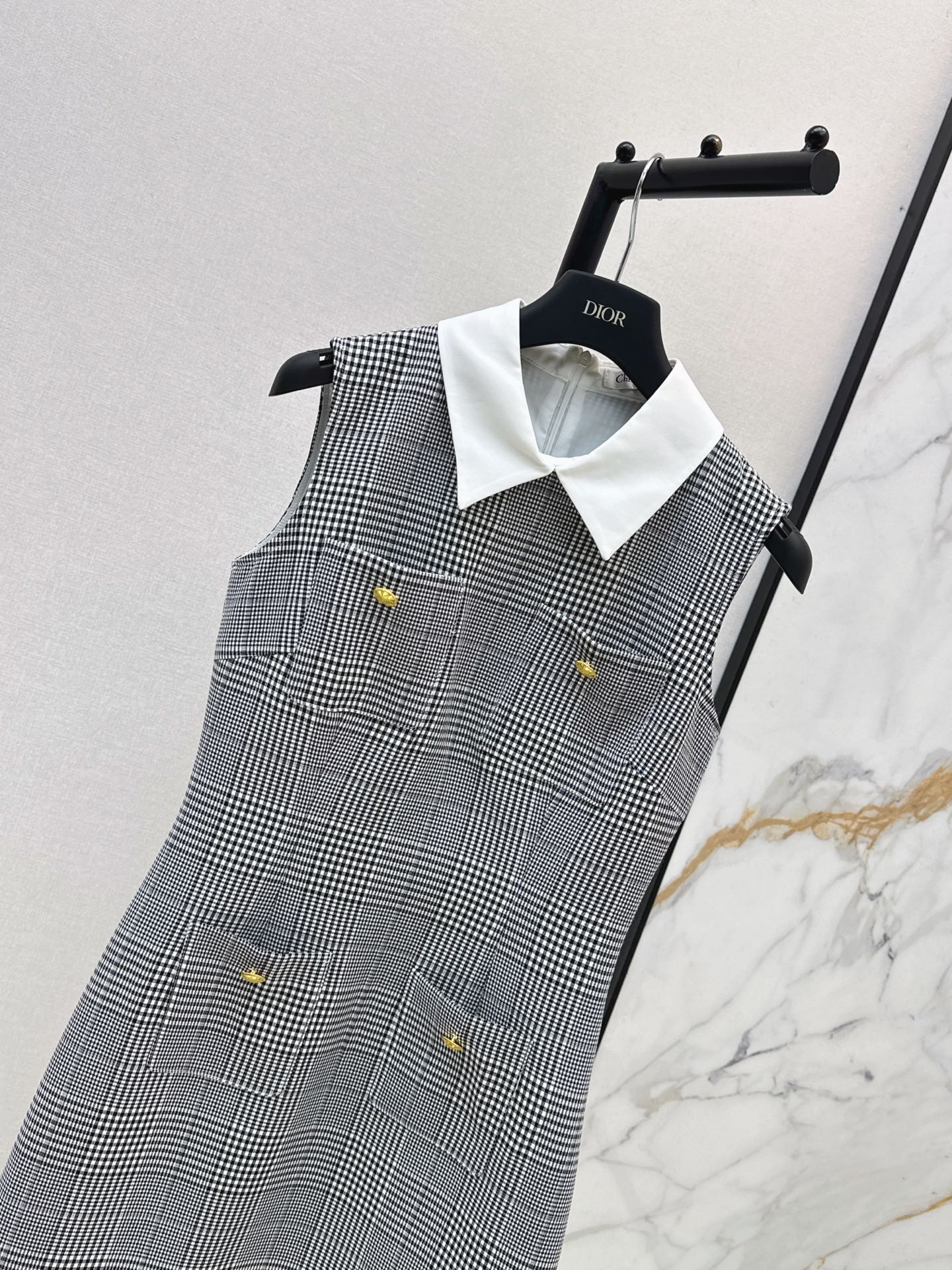 CD 26ss sleeveless check dress