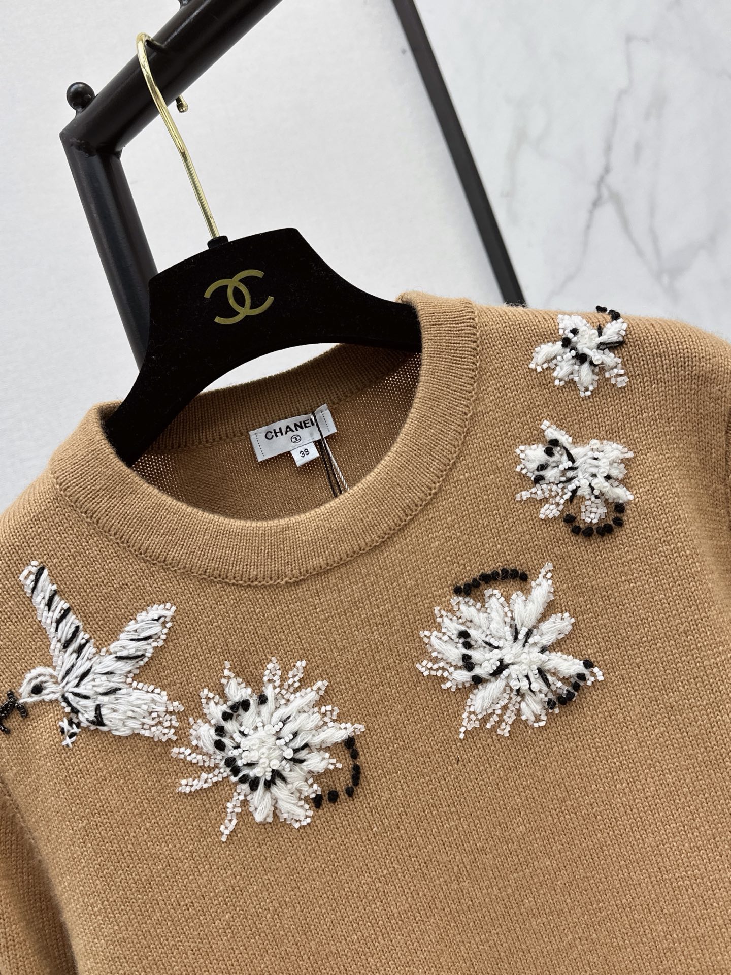 Chan 26ss beading sweater