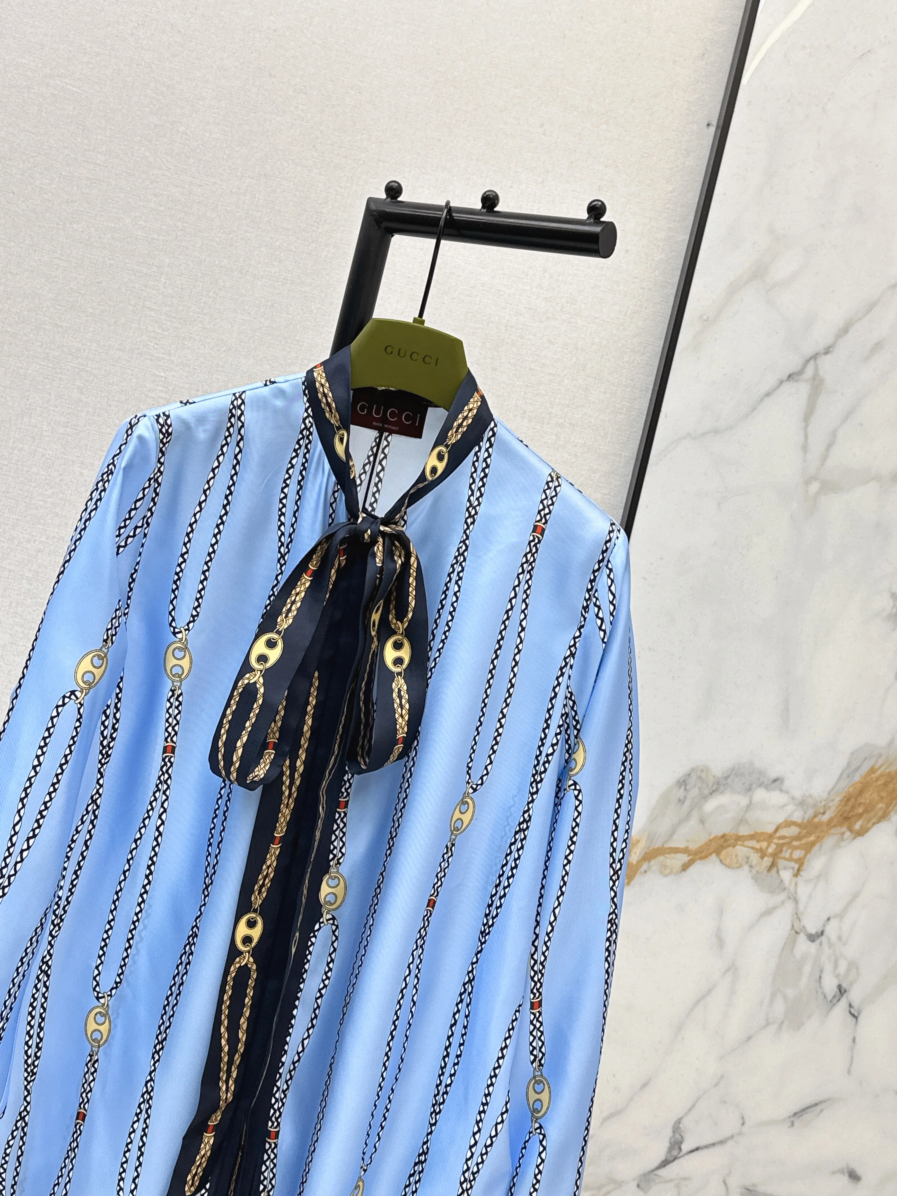 Gucc 26ss straps silk shirts