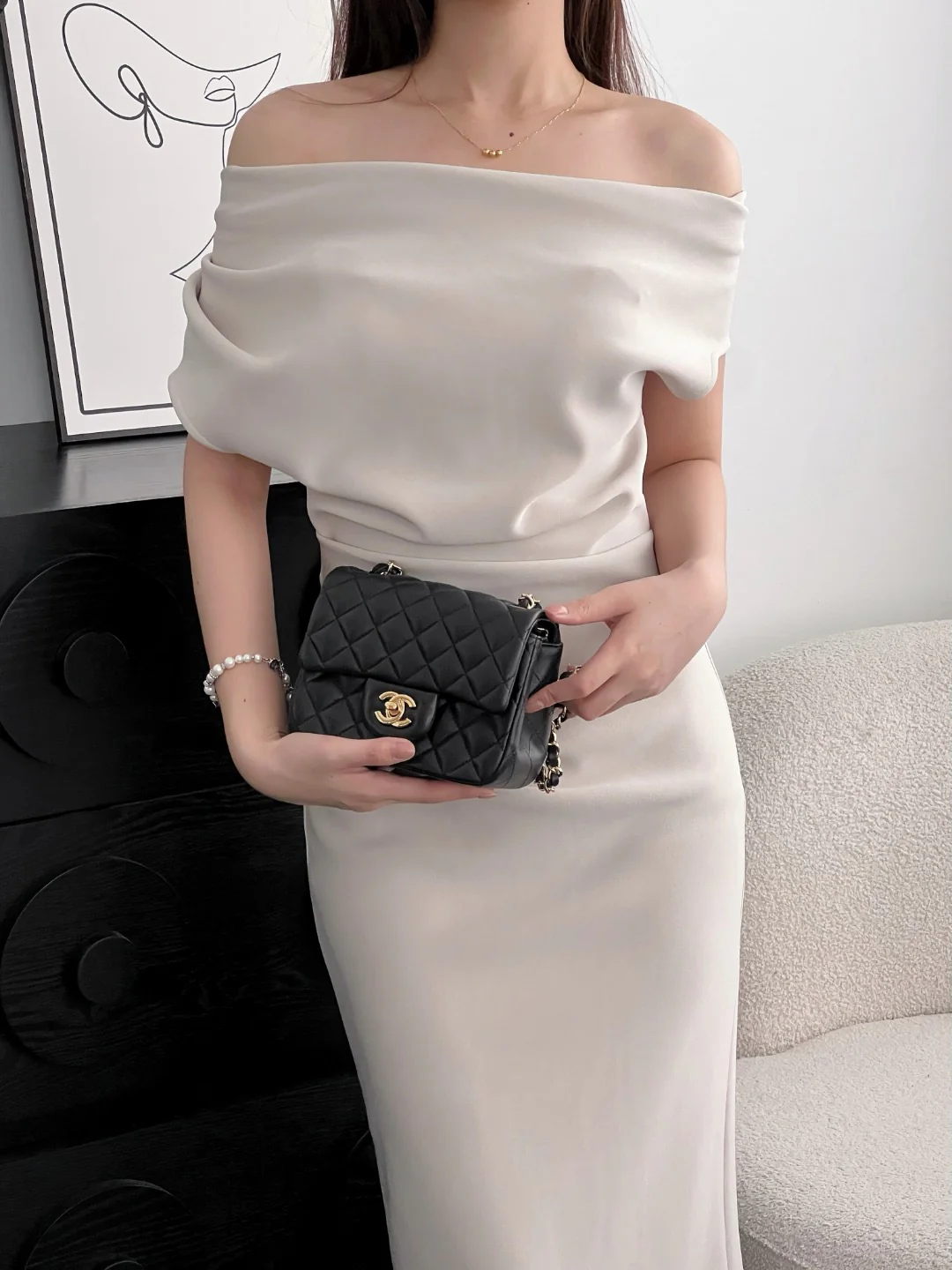 Chan cf17 chain shoulder bag