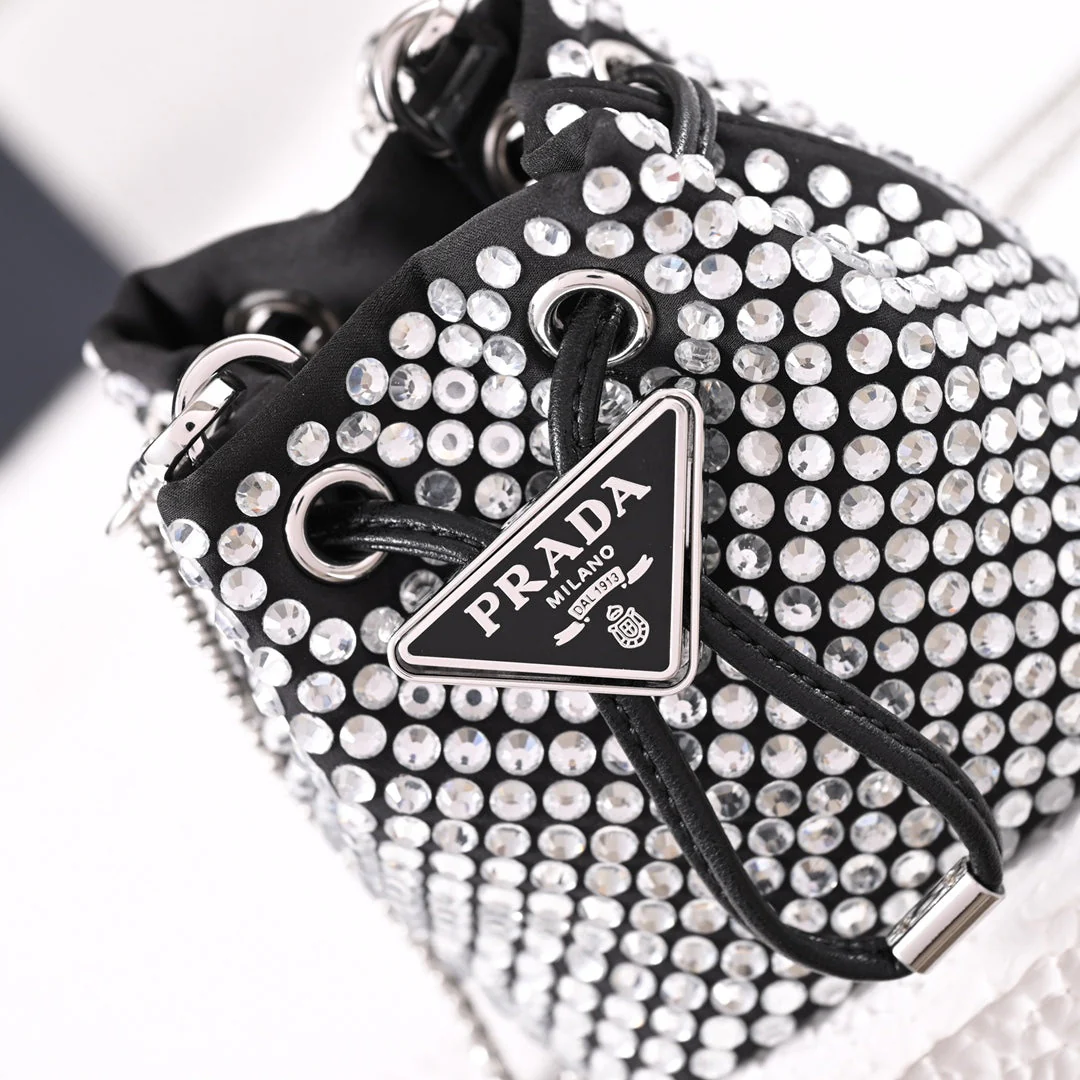 PD Embellished satin mini-pouch