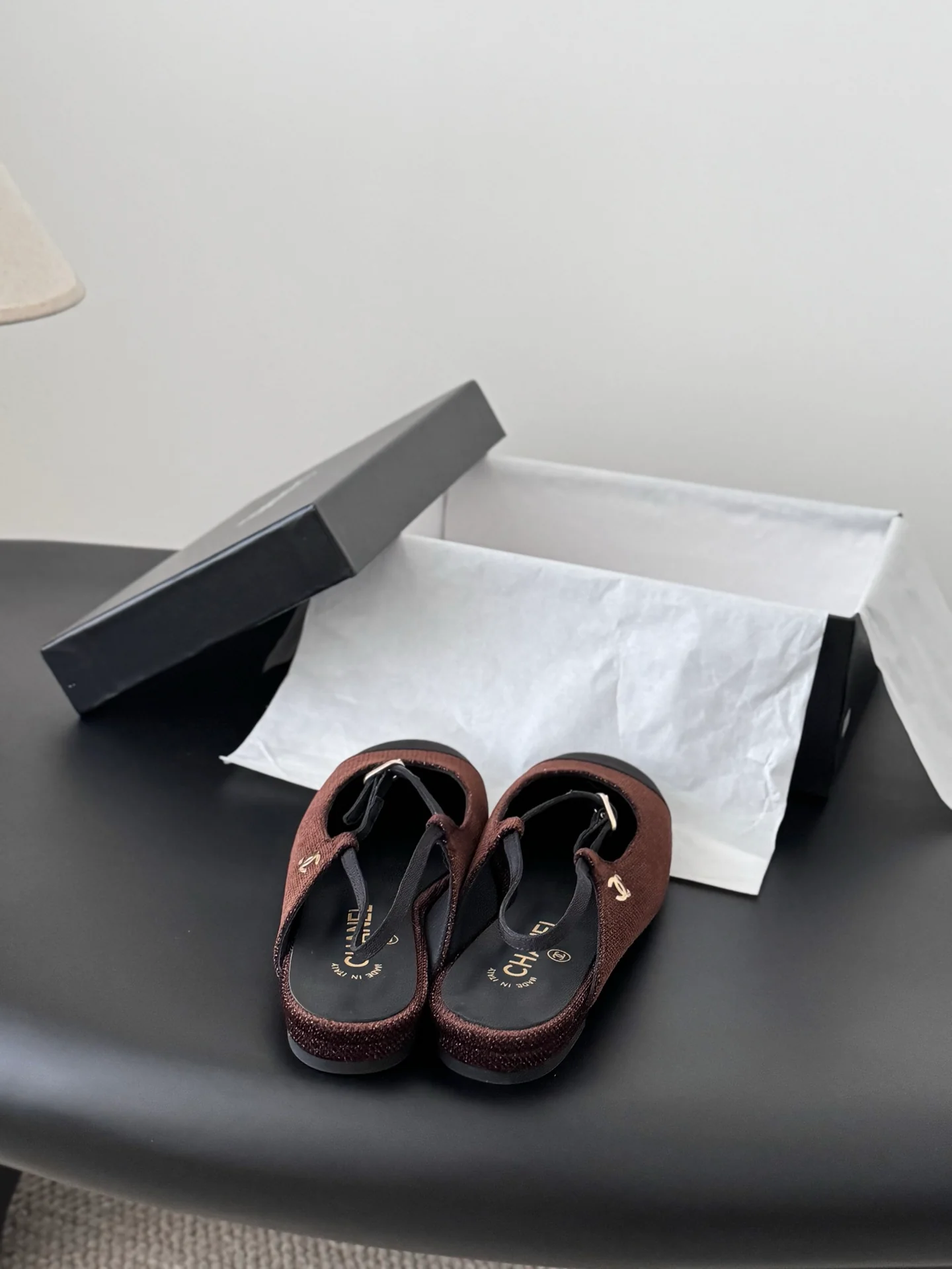 Chan 25fw slingback mary jane flats