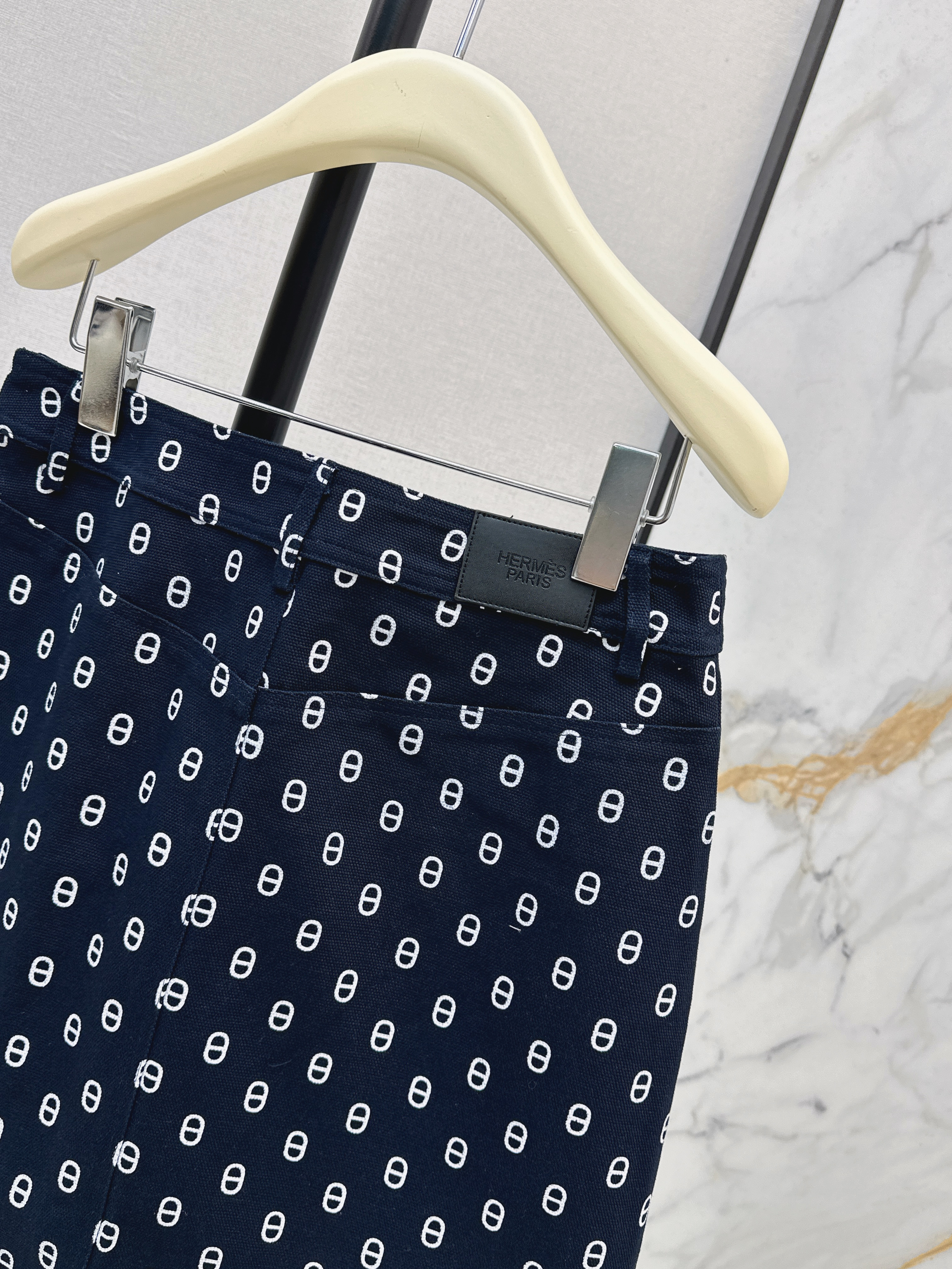 Her 26ss print denim skirt