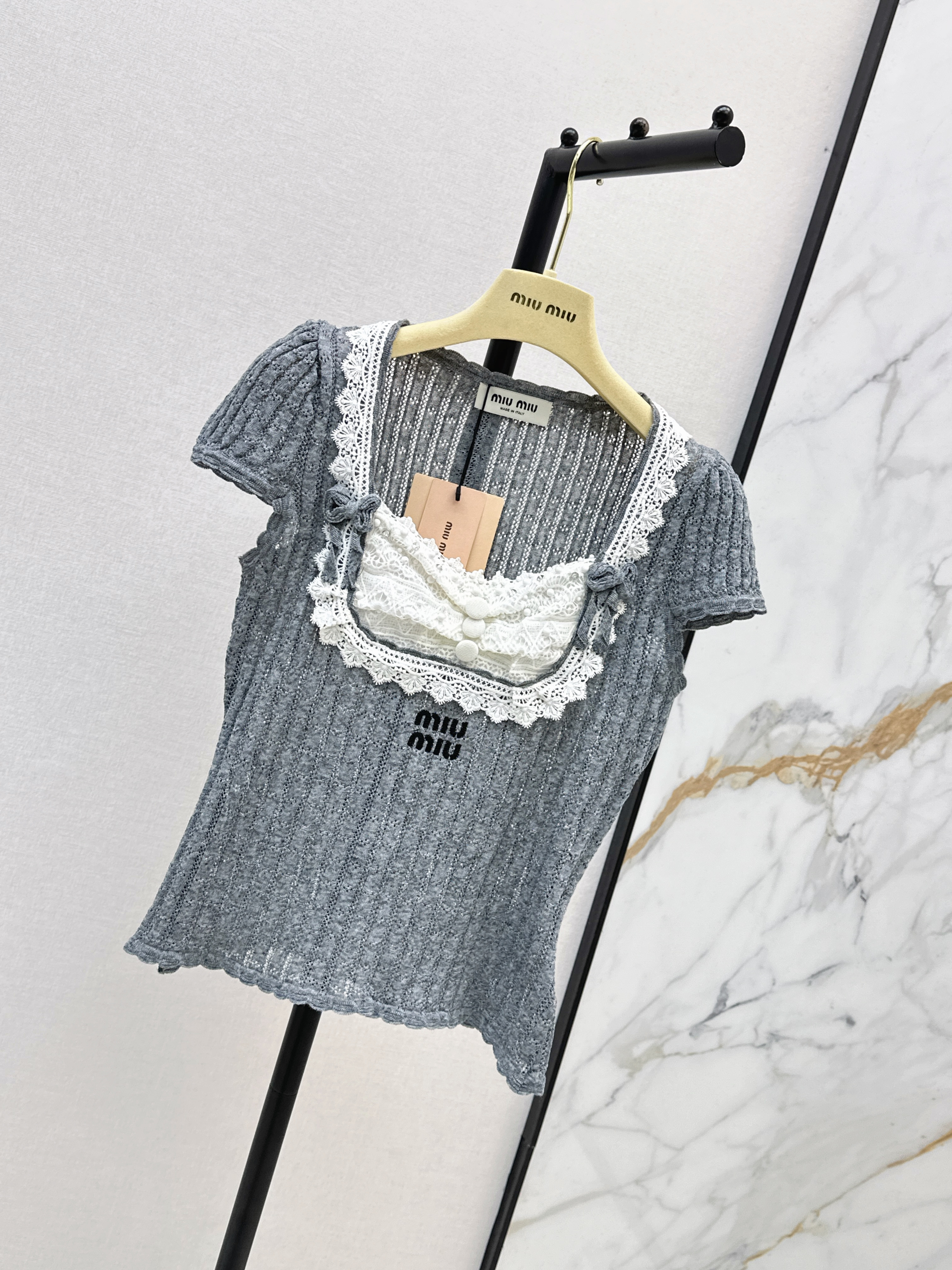 Miu 26SS Lace Knit Top