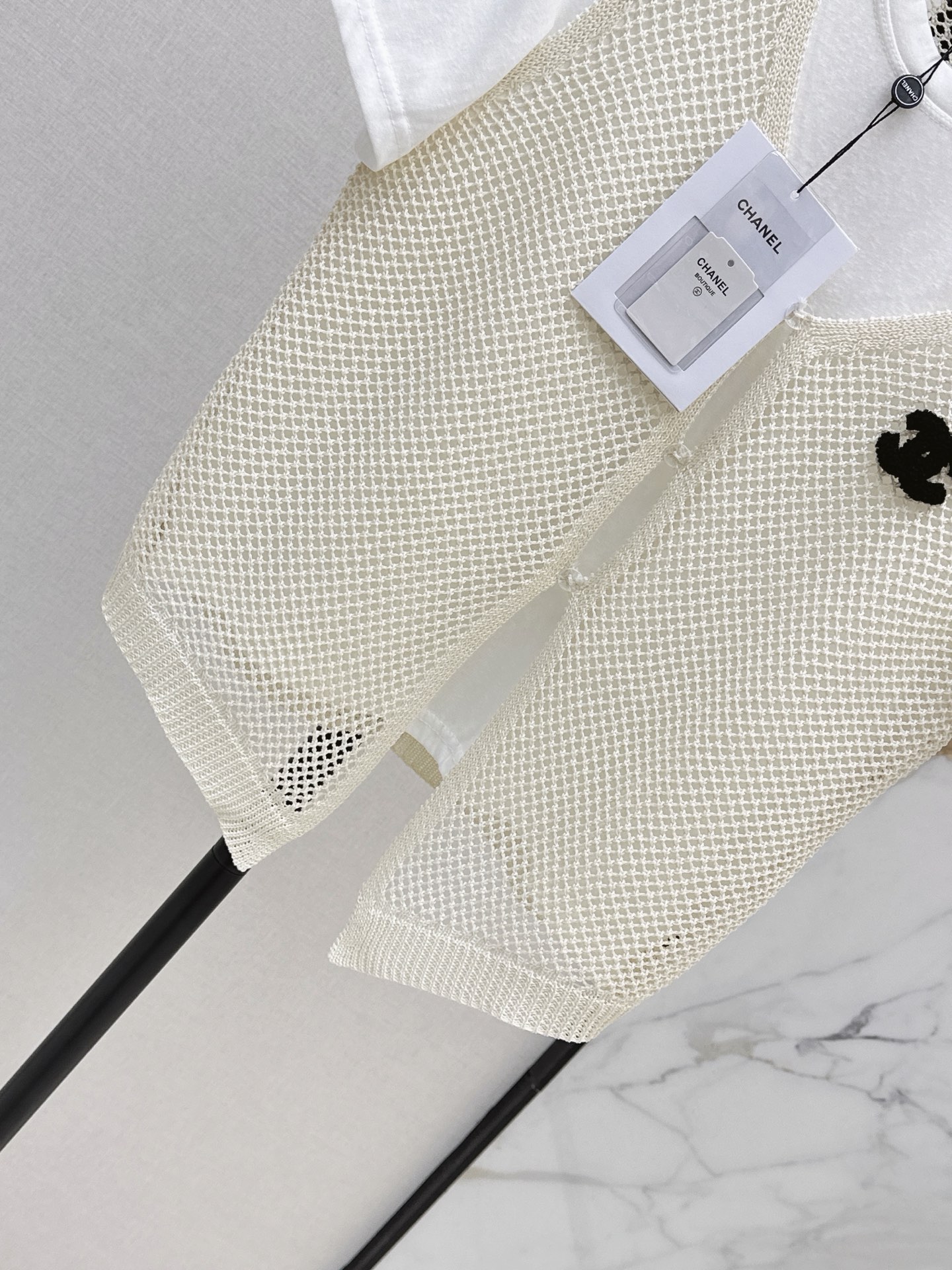 Chan 26ss hollow knit waistcoat