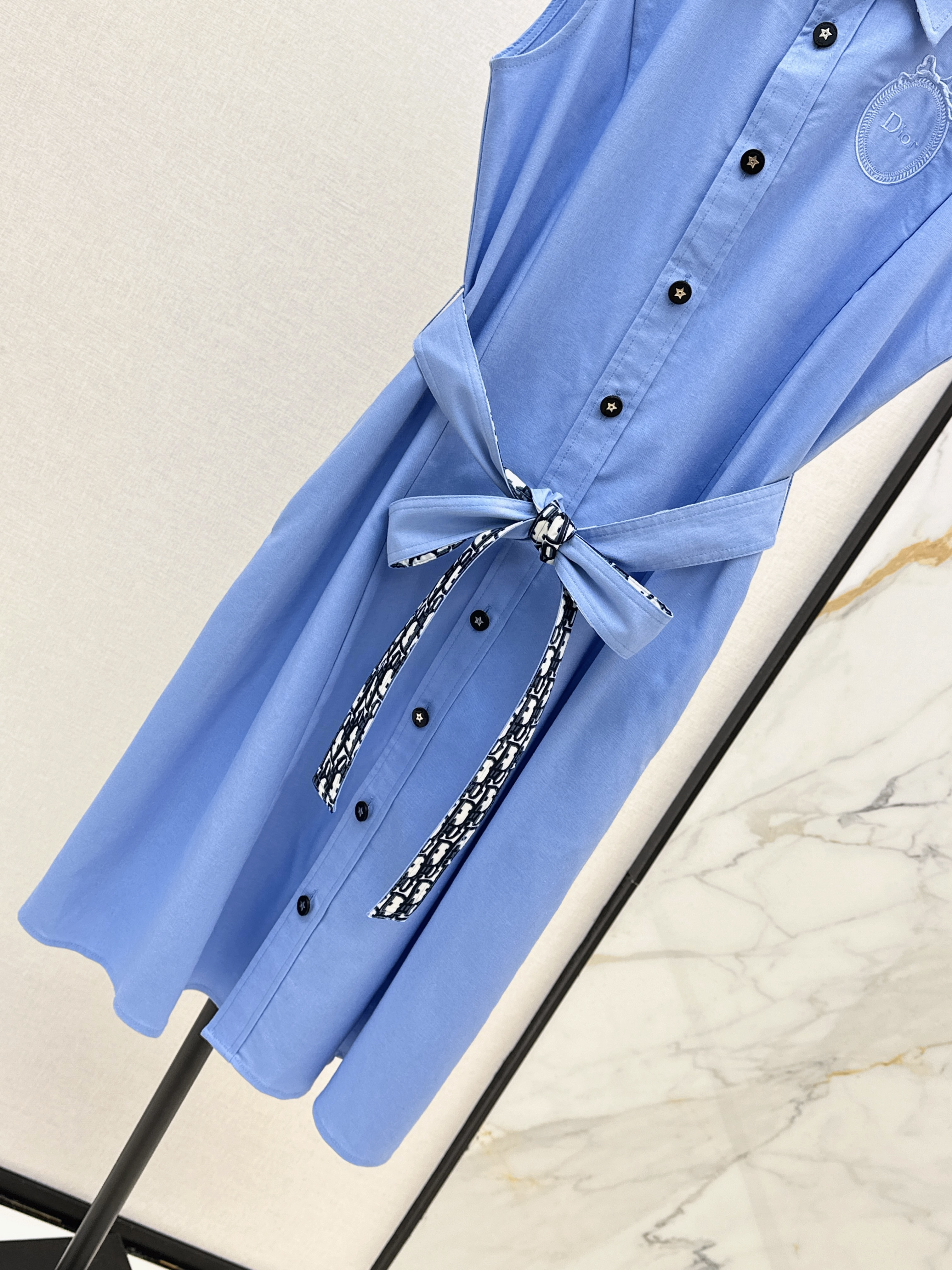 CD 26SS Sleeveless Belted Shirt Dress