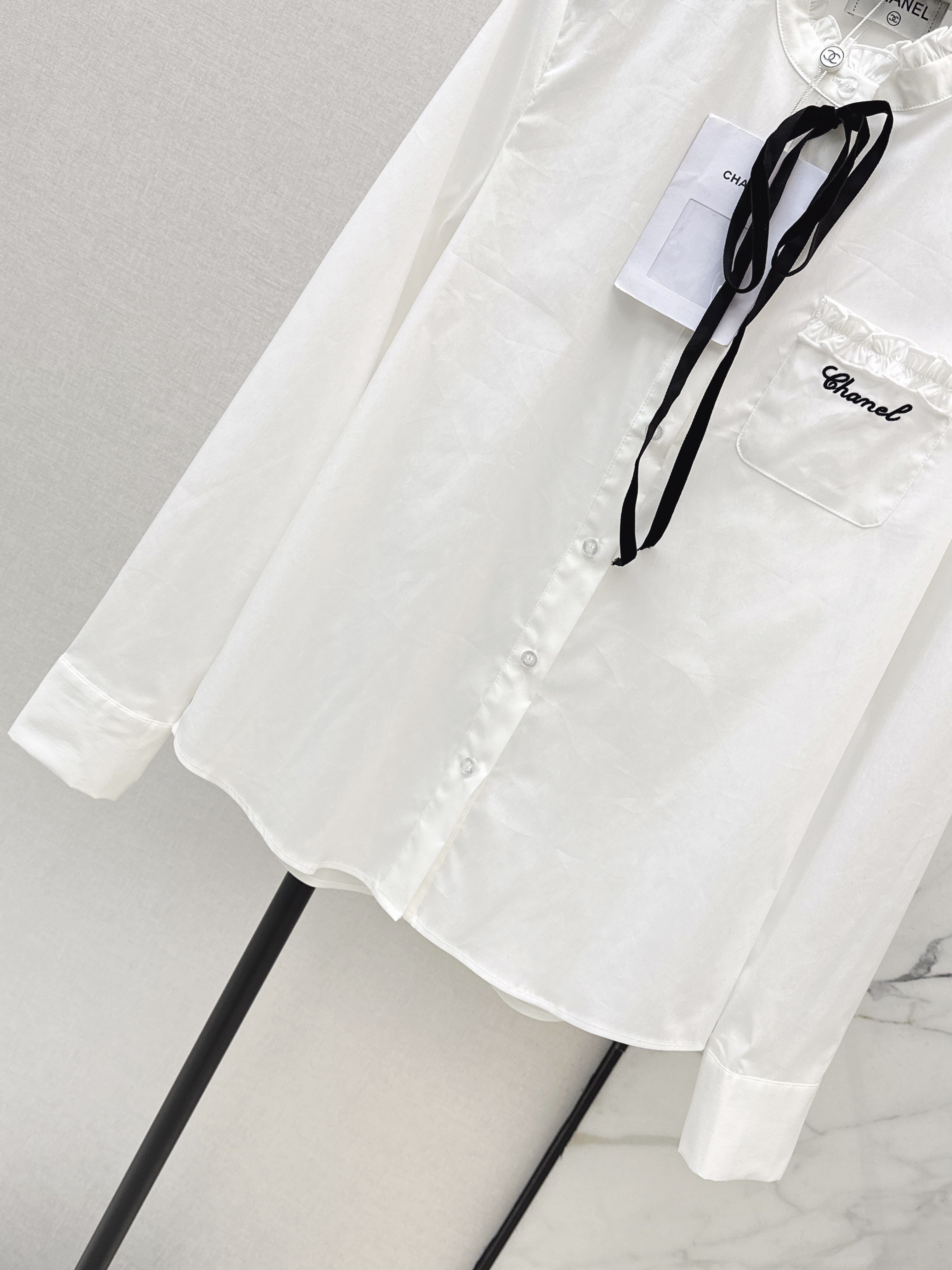 Chan 26ss ribbon shirts