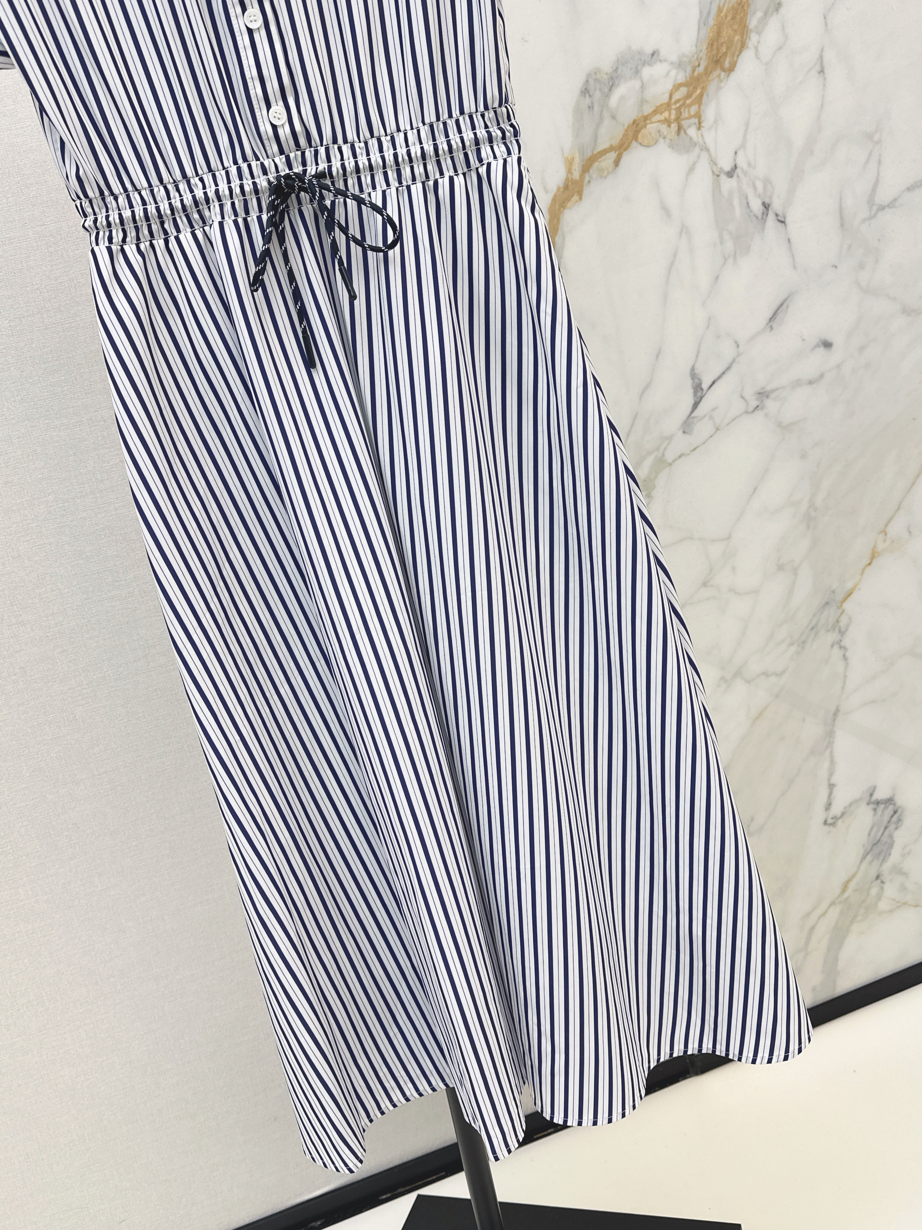 Pra 26ss stripe long shirt dress