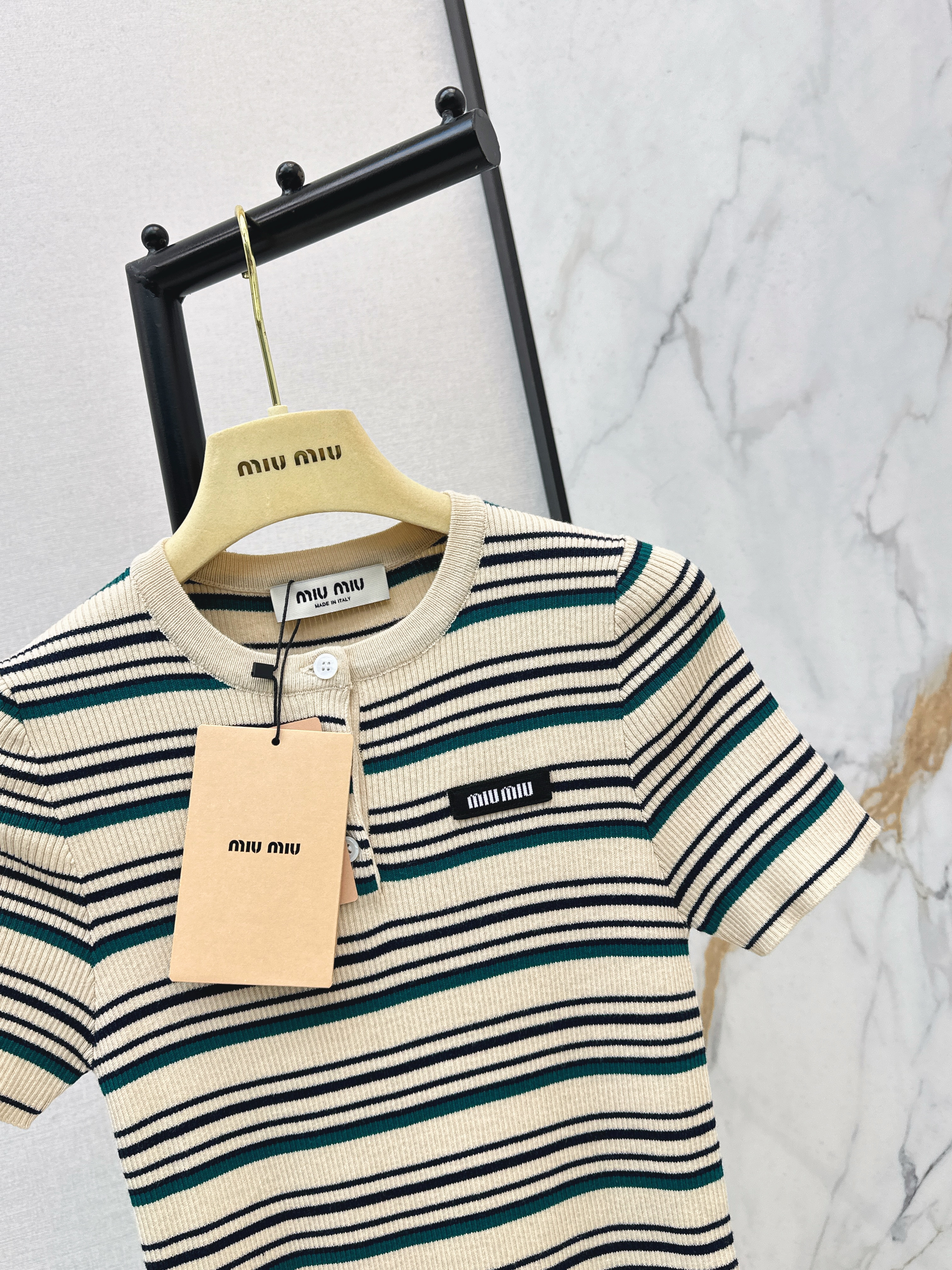 Miu 26ss stripe knitwear