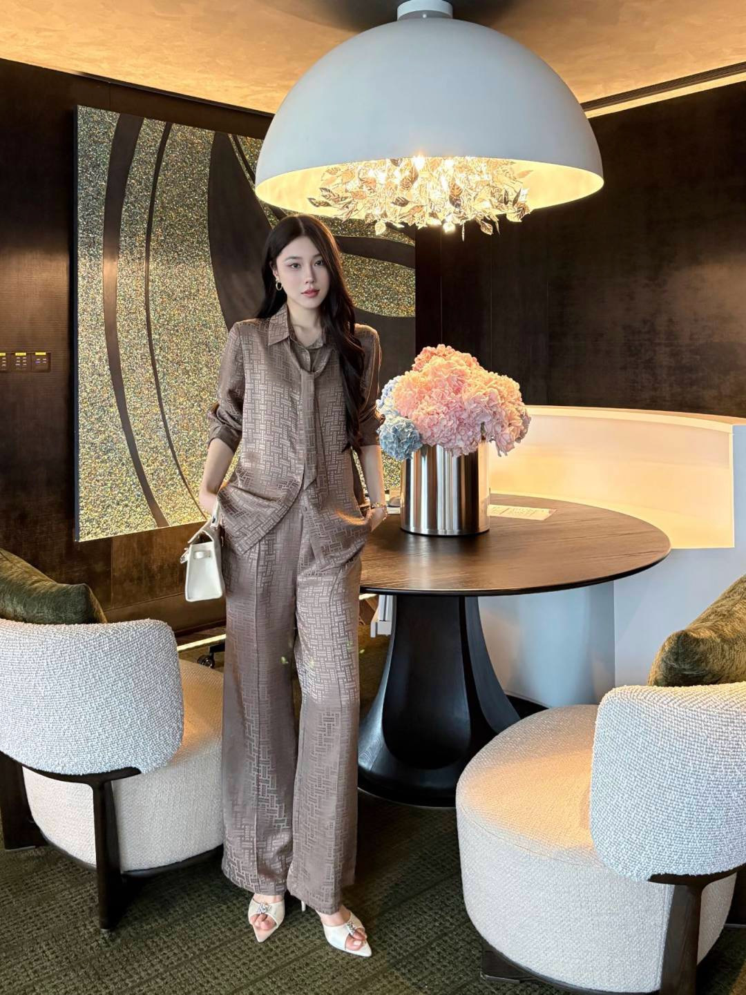 Her 26ss jacquard silk shirt