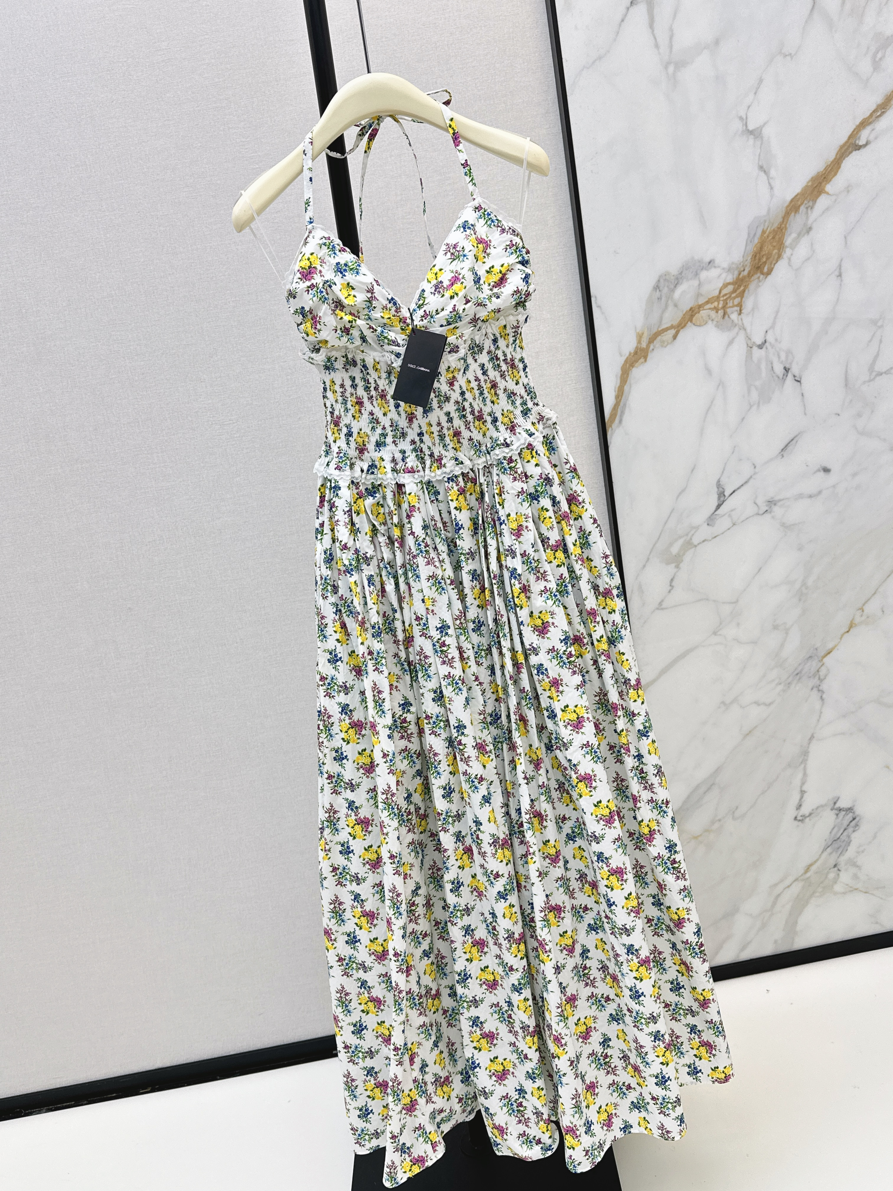 Dolc 26ss print  halter neck dress