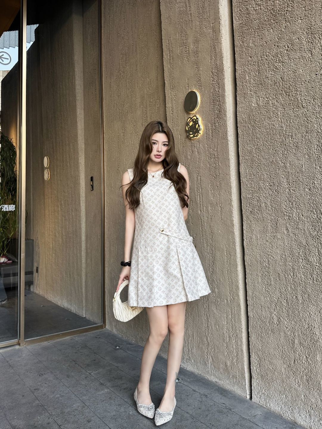 Louis 26ss print sleeveless dress