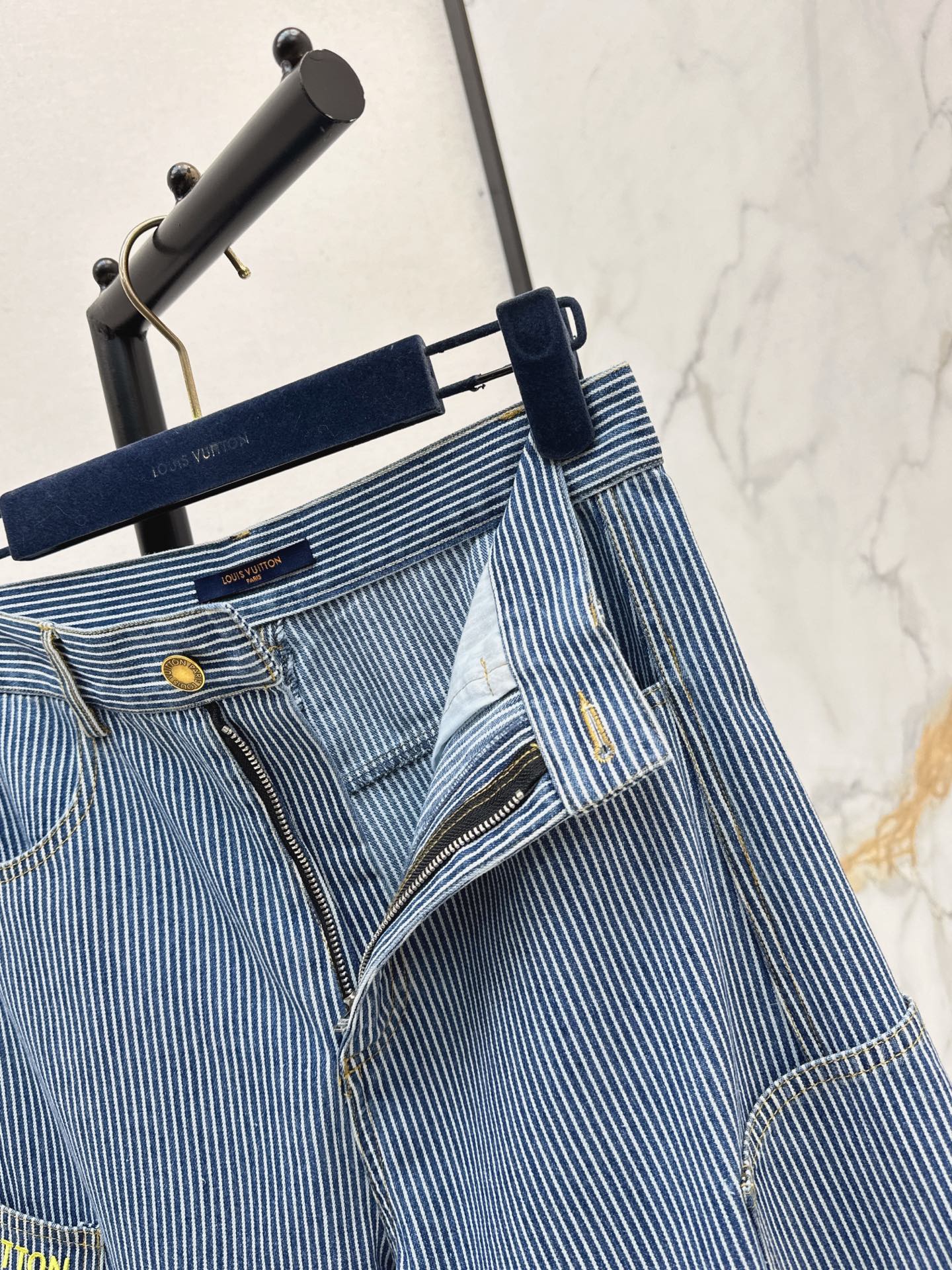 Louis 26ss stripe wide-leg jeans