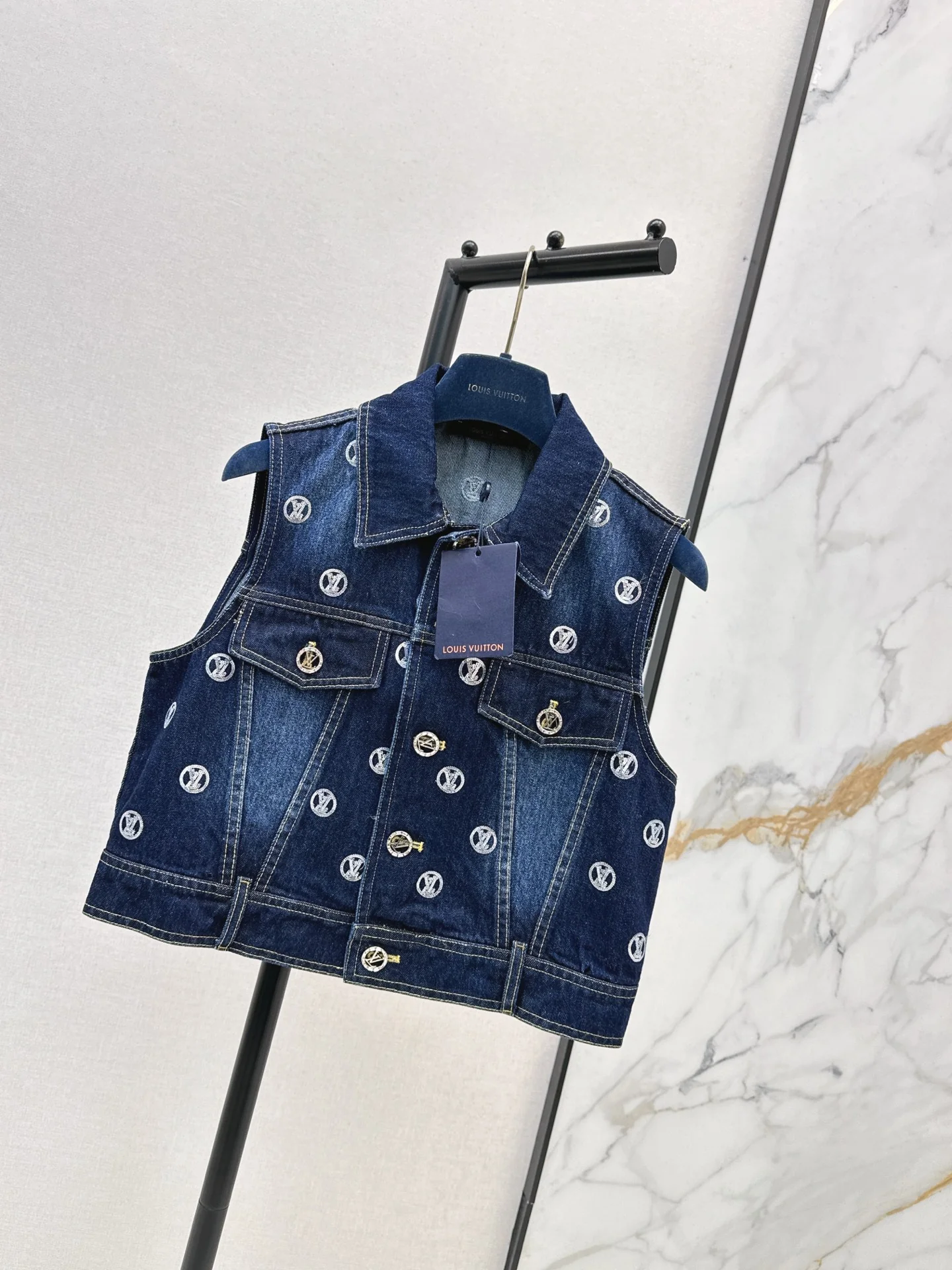 Louis 25fw embroidery denim vest