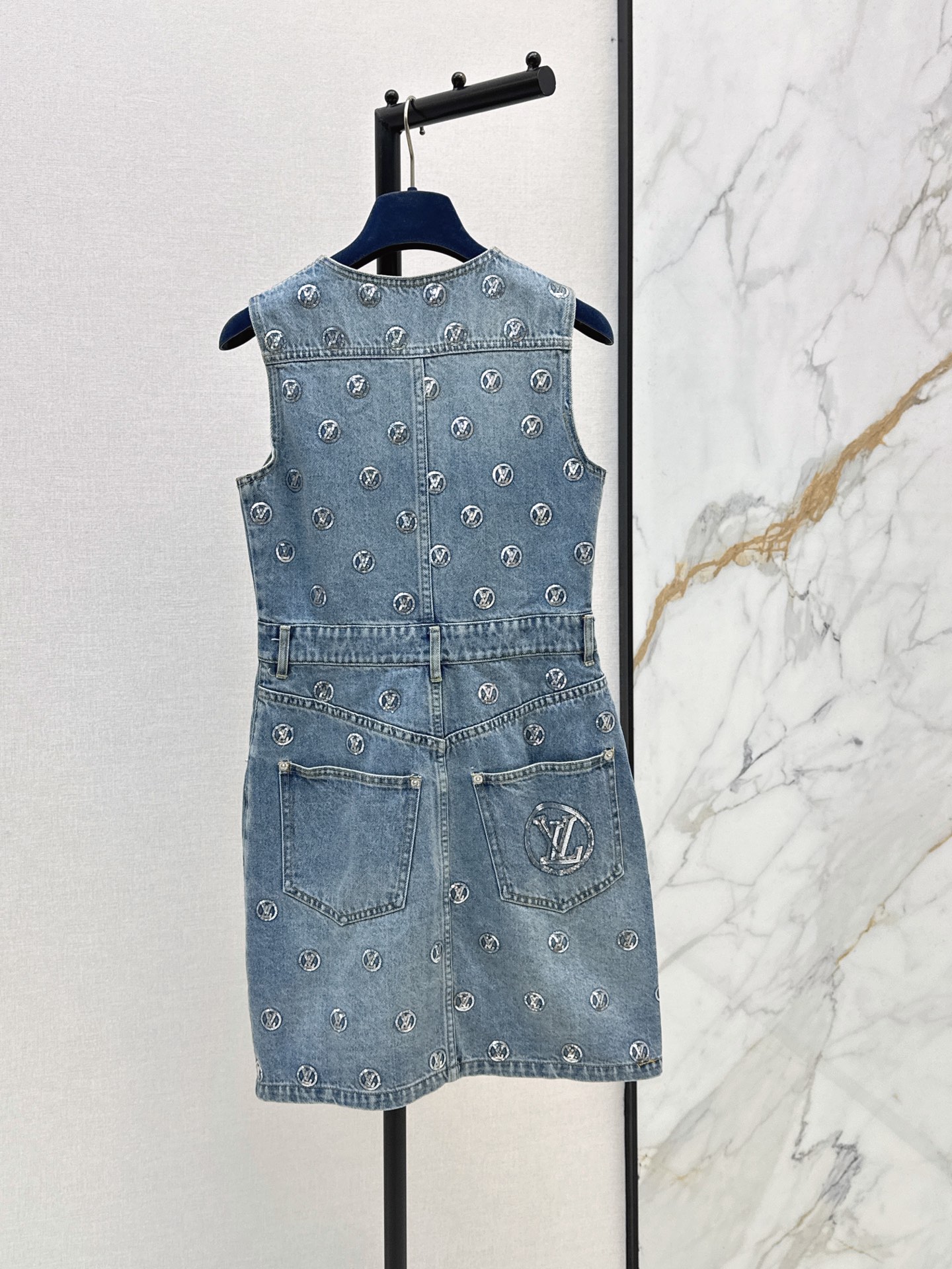 Loui 26ss sequin denim dress