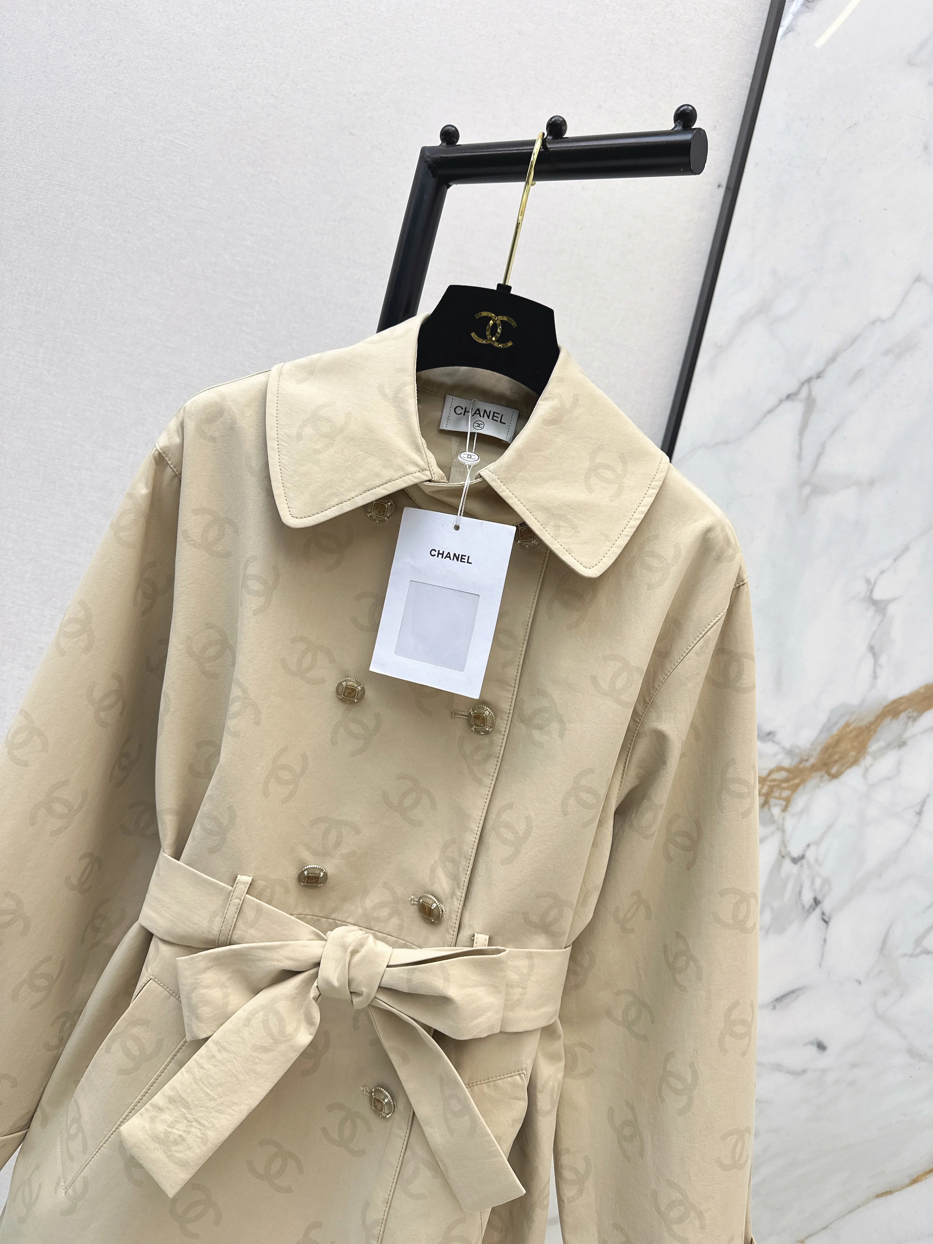 Chan 26ss jacquard trench coat