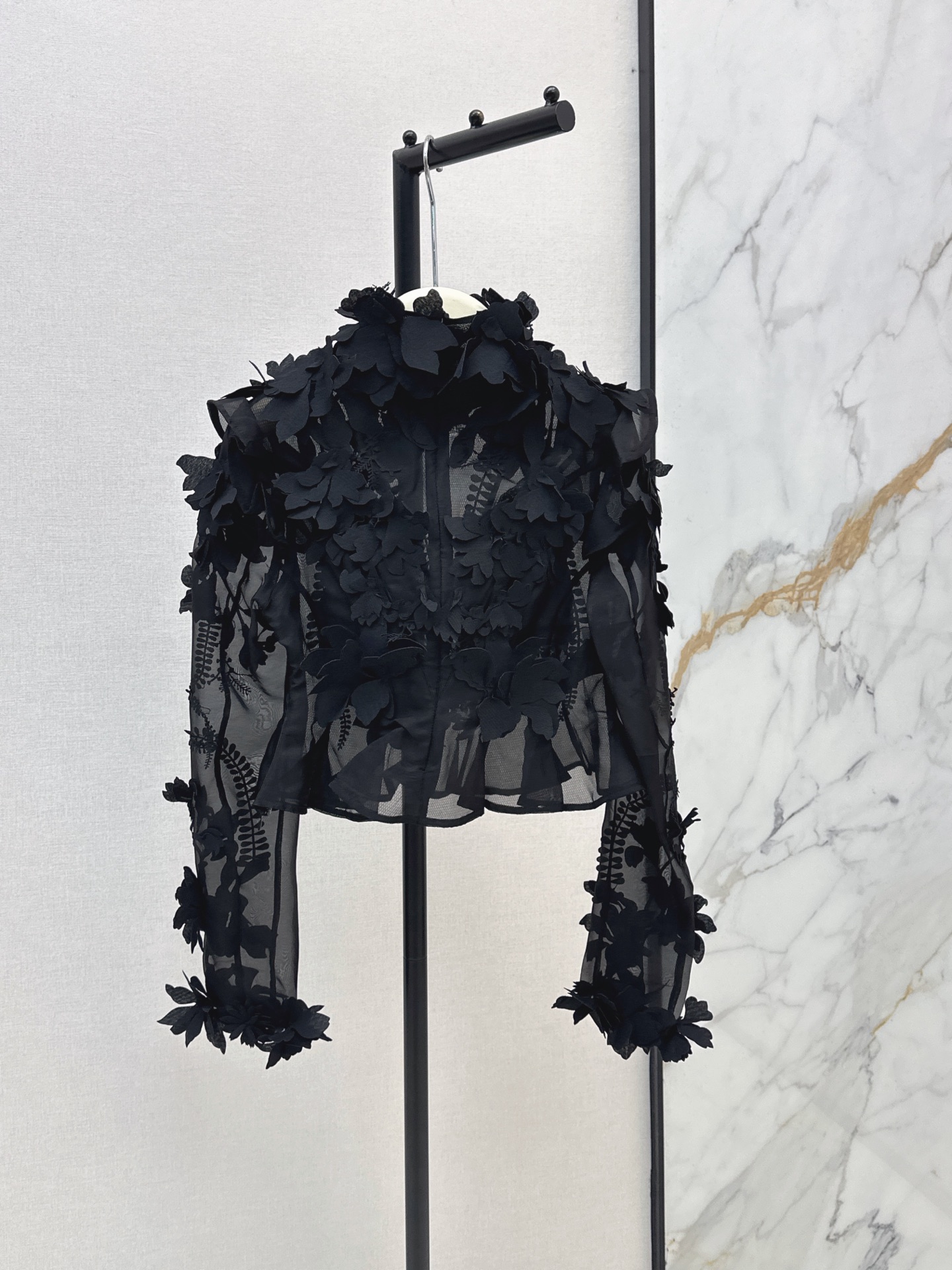 Zimm 26ss 3d floarl cropped top