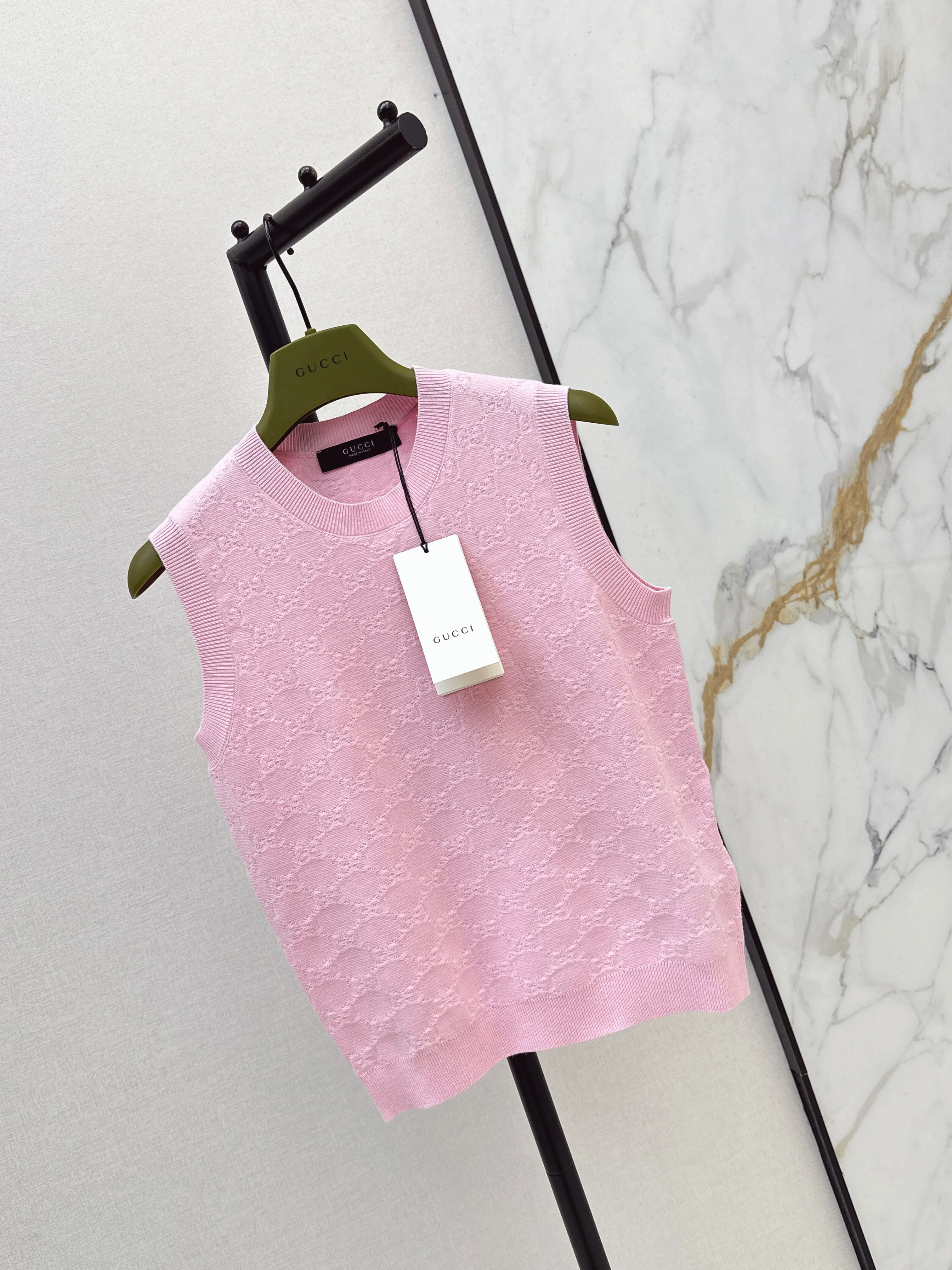 Gucc 26ss jacquard knitted vest