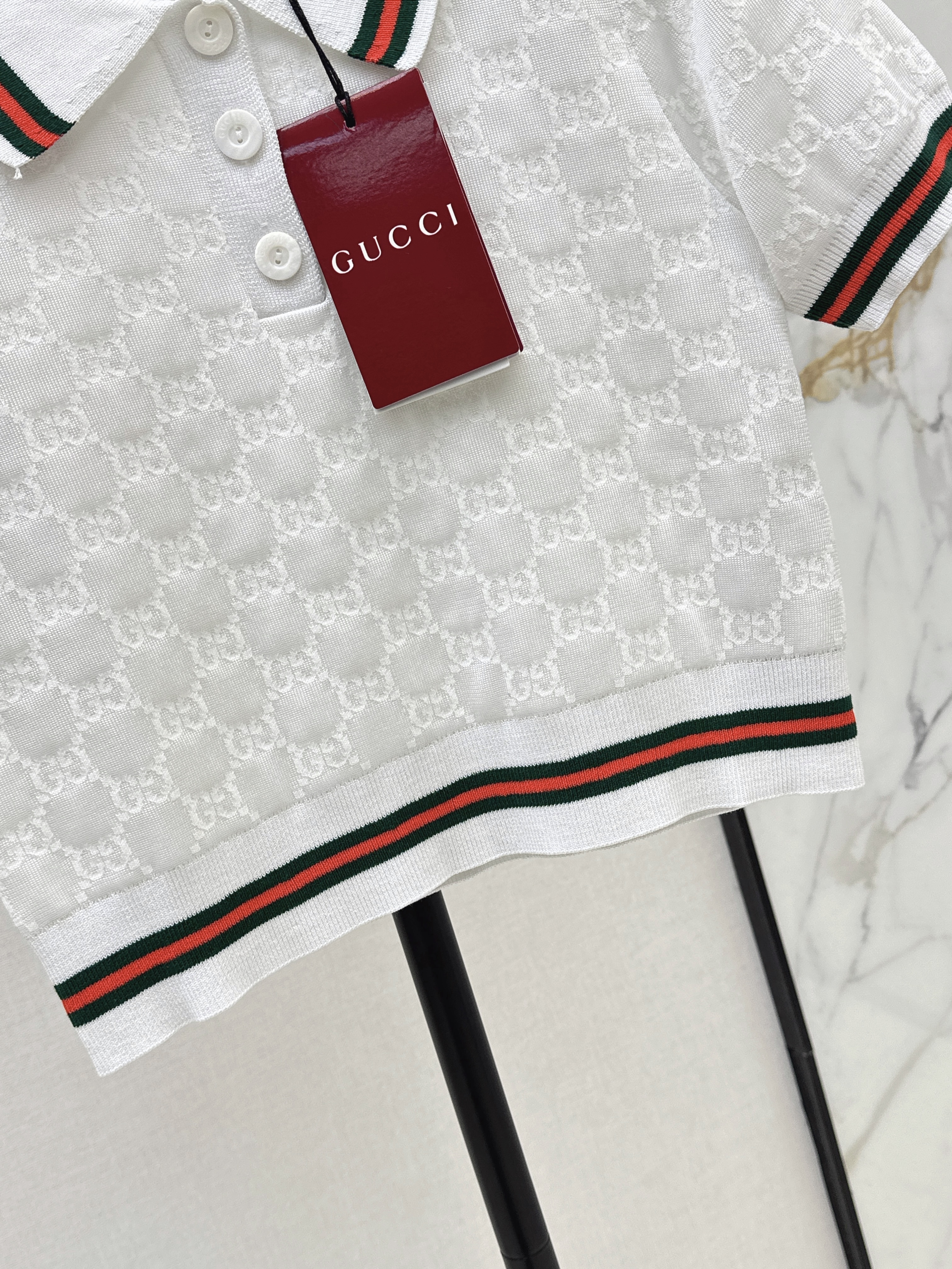 Guc 26ss jacquard polo shirt
