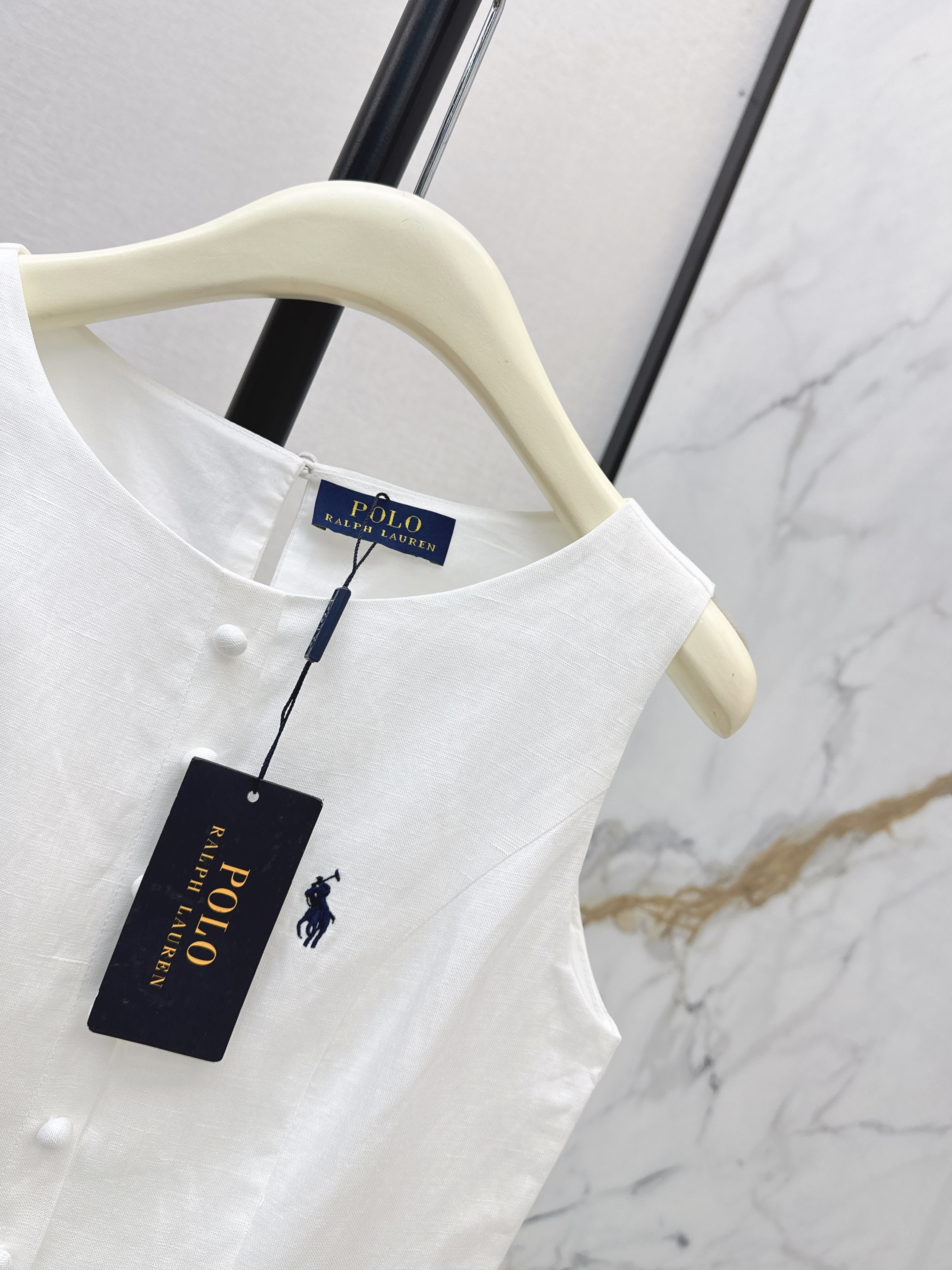 Ralp 26ss embroidery sleeveless dress