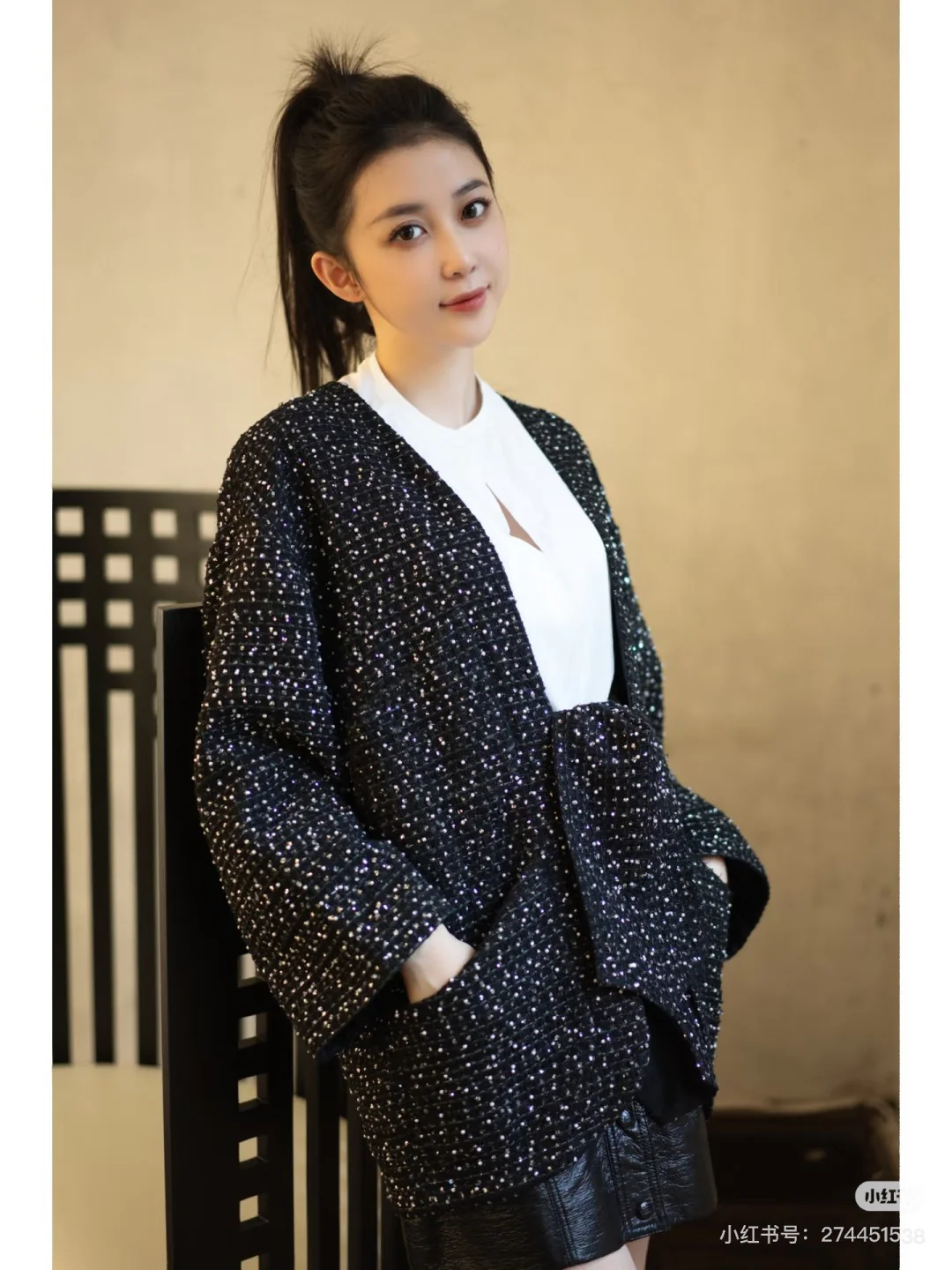 Chan 25fw sequins woven jacket