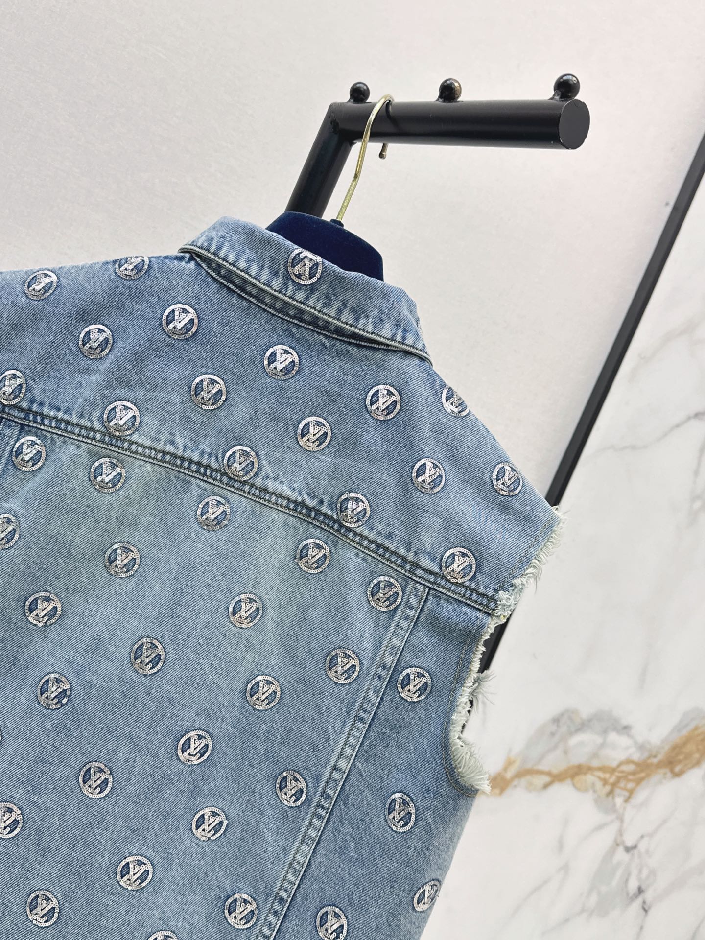 Loui 26ss sequin denim vest