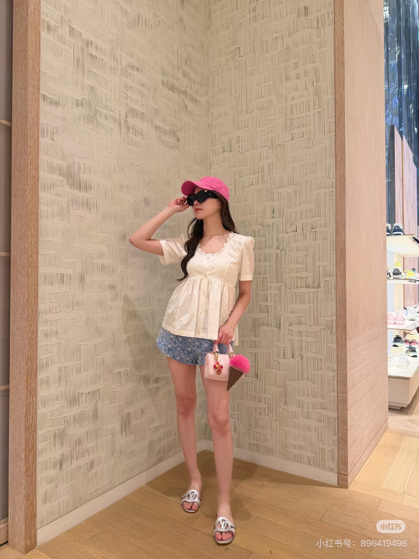 Loui 26ss lace trim puff-sleeve blouse