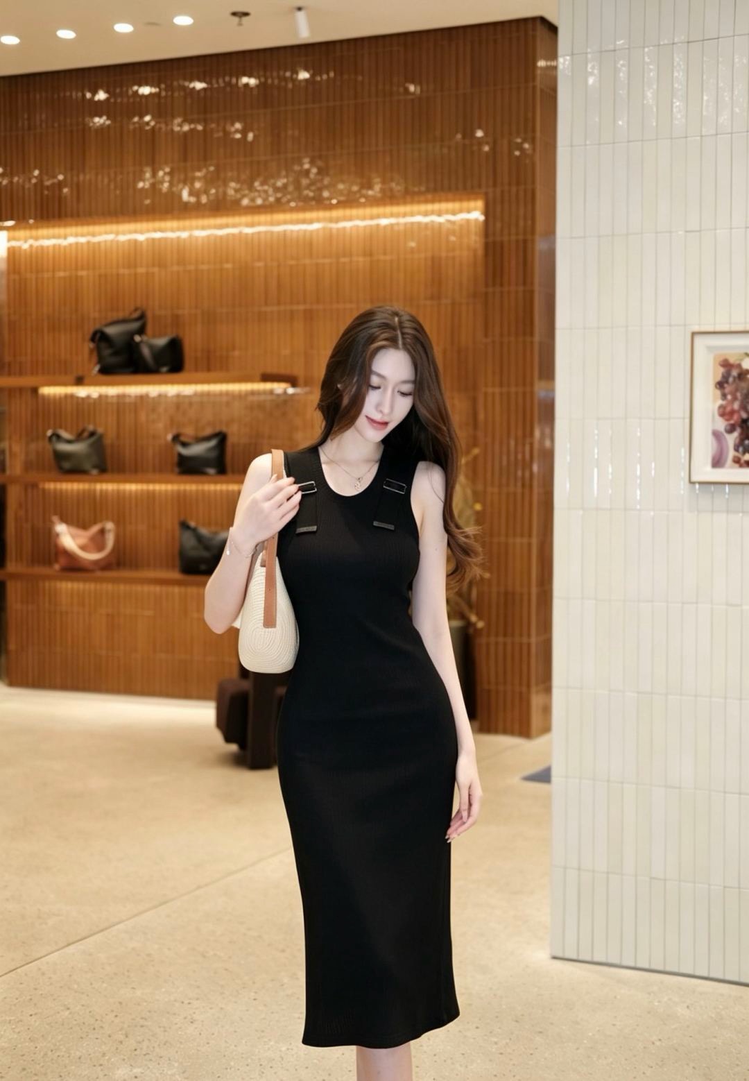 Loe 26ss sleeveless knit dress