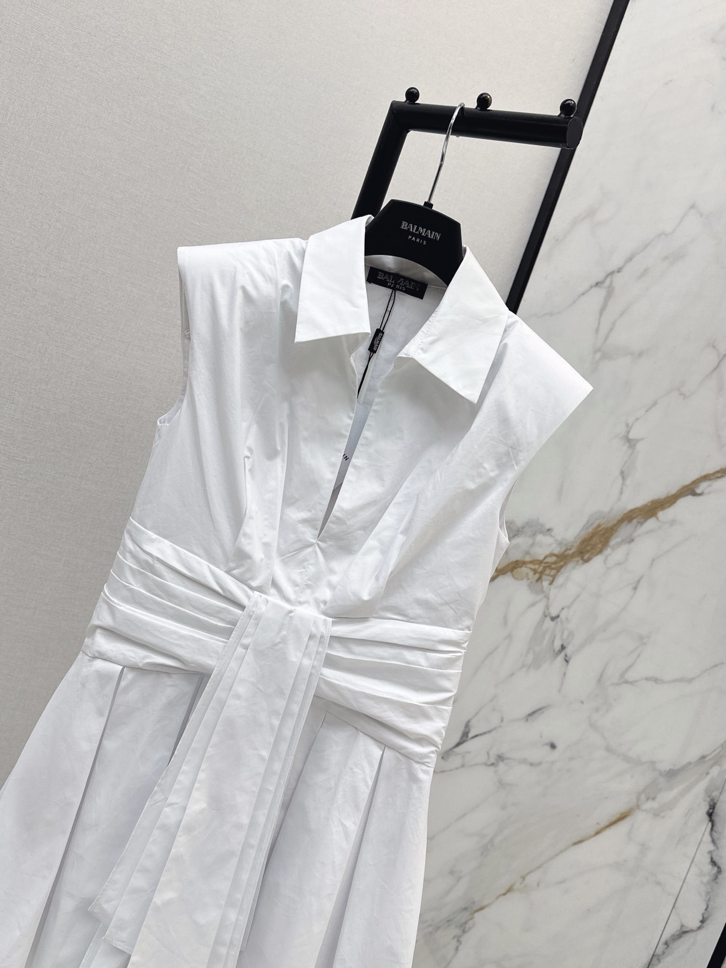 Bal 26ss sleeveless shirt dress