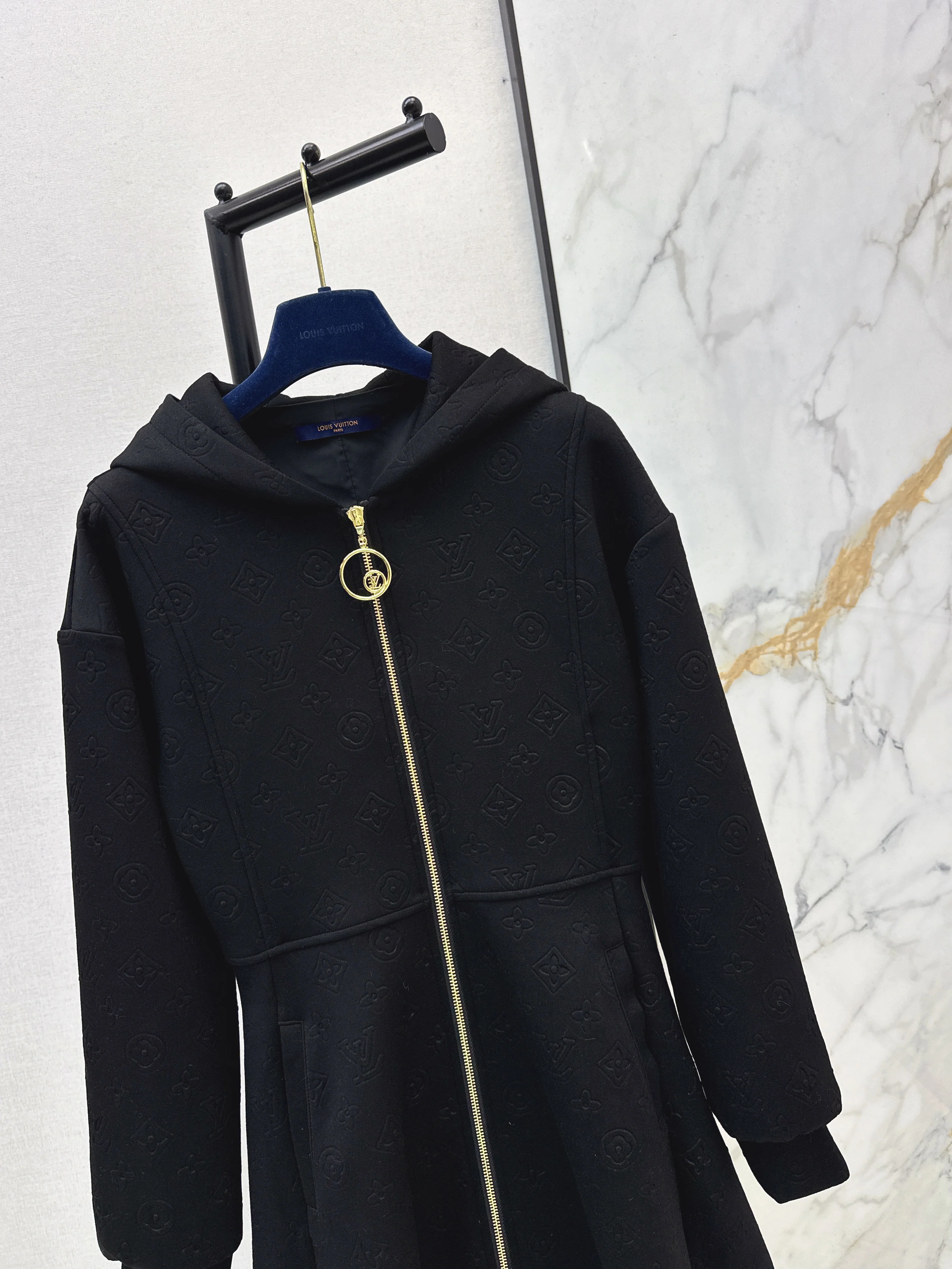 Louis 26ss hooded zip-up sweatshirt dress