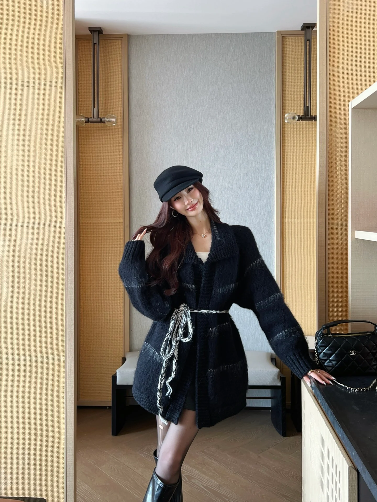 Chan 25fw belted cardigan