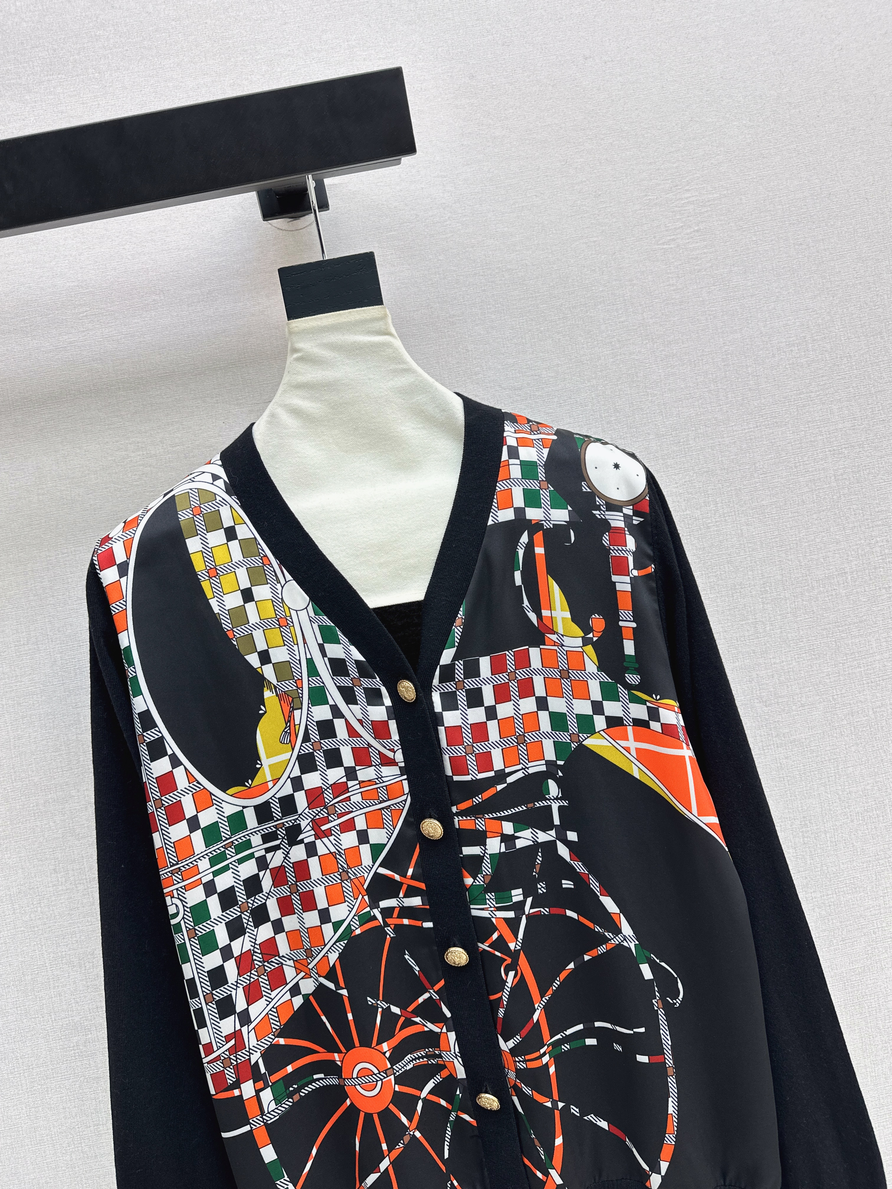 Herm 26ss print knit cardigan